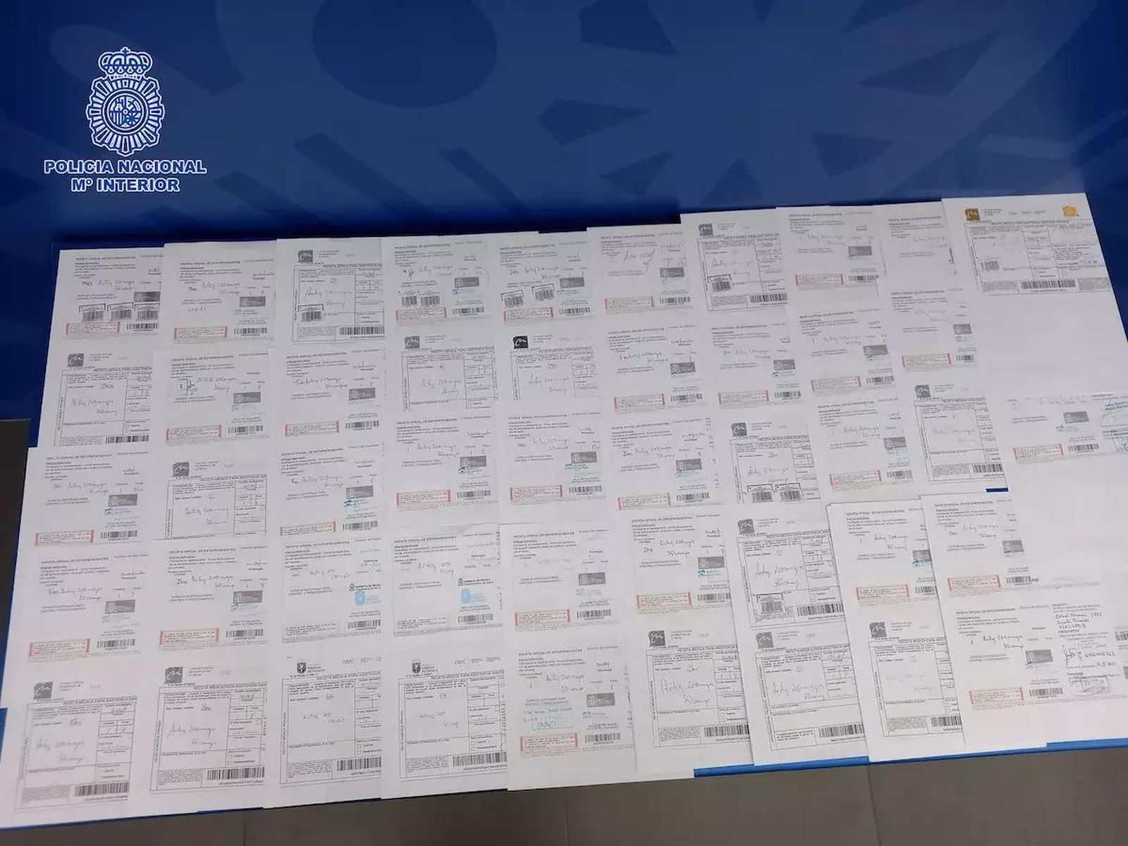 Fotografía de las recetas falsificadas | Policía Nacional