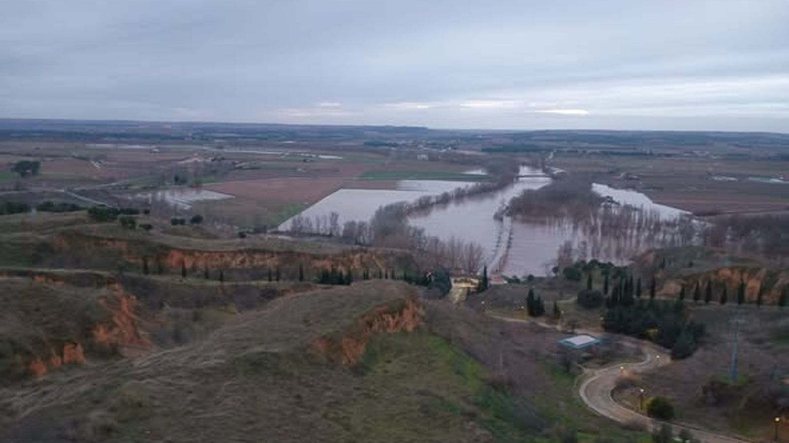 Zonas inundadas en el término municipal de Toro