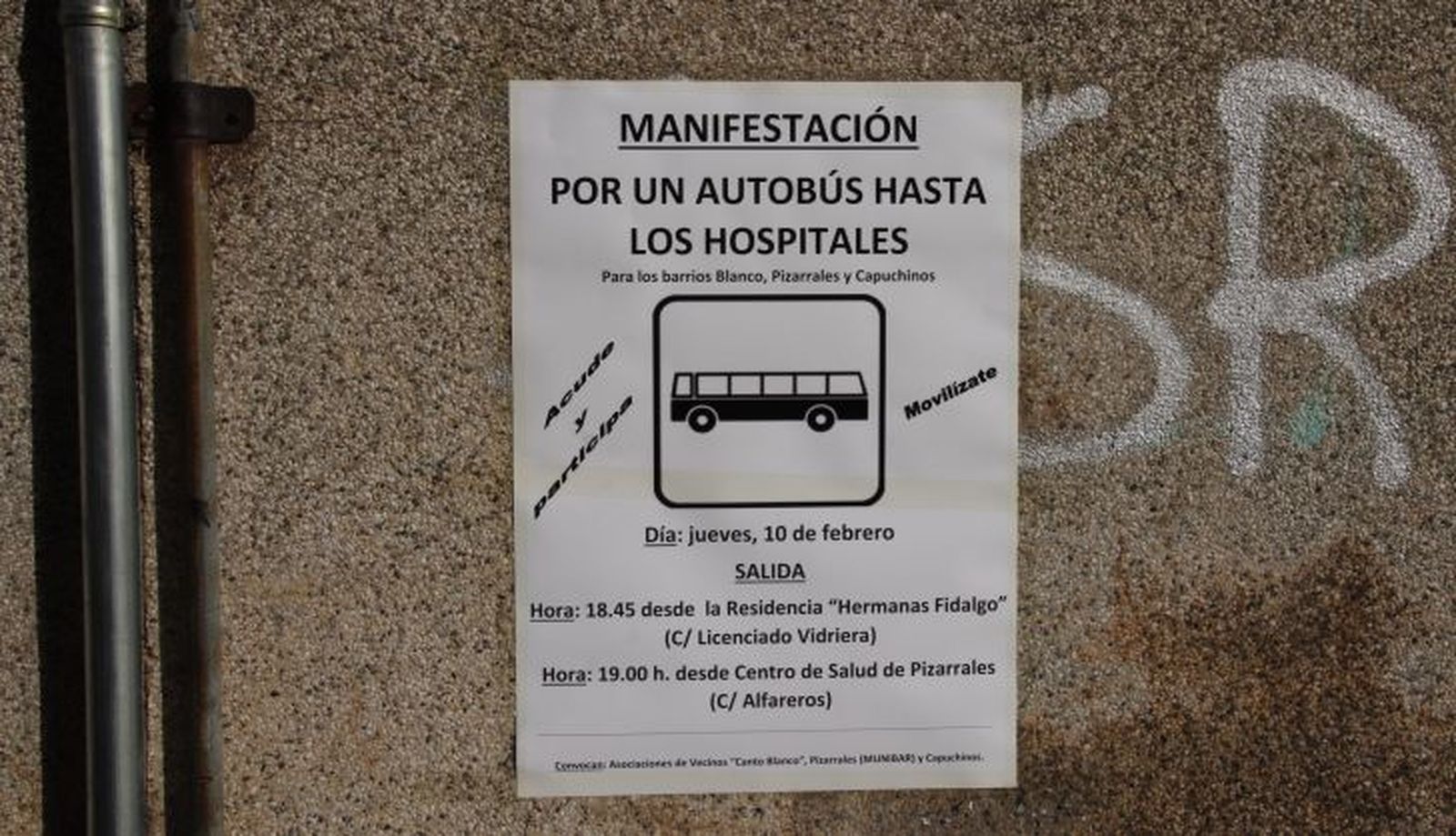 “CANTO BLANCO”, “MUNIBAR” y “CAPUCHINOS”, convocan una rueda de prensa para hacer pública su posición