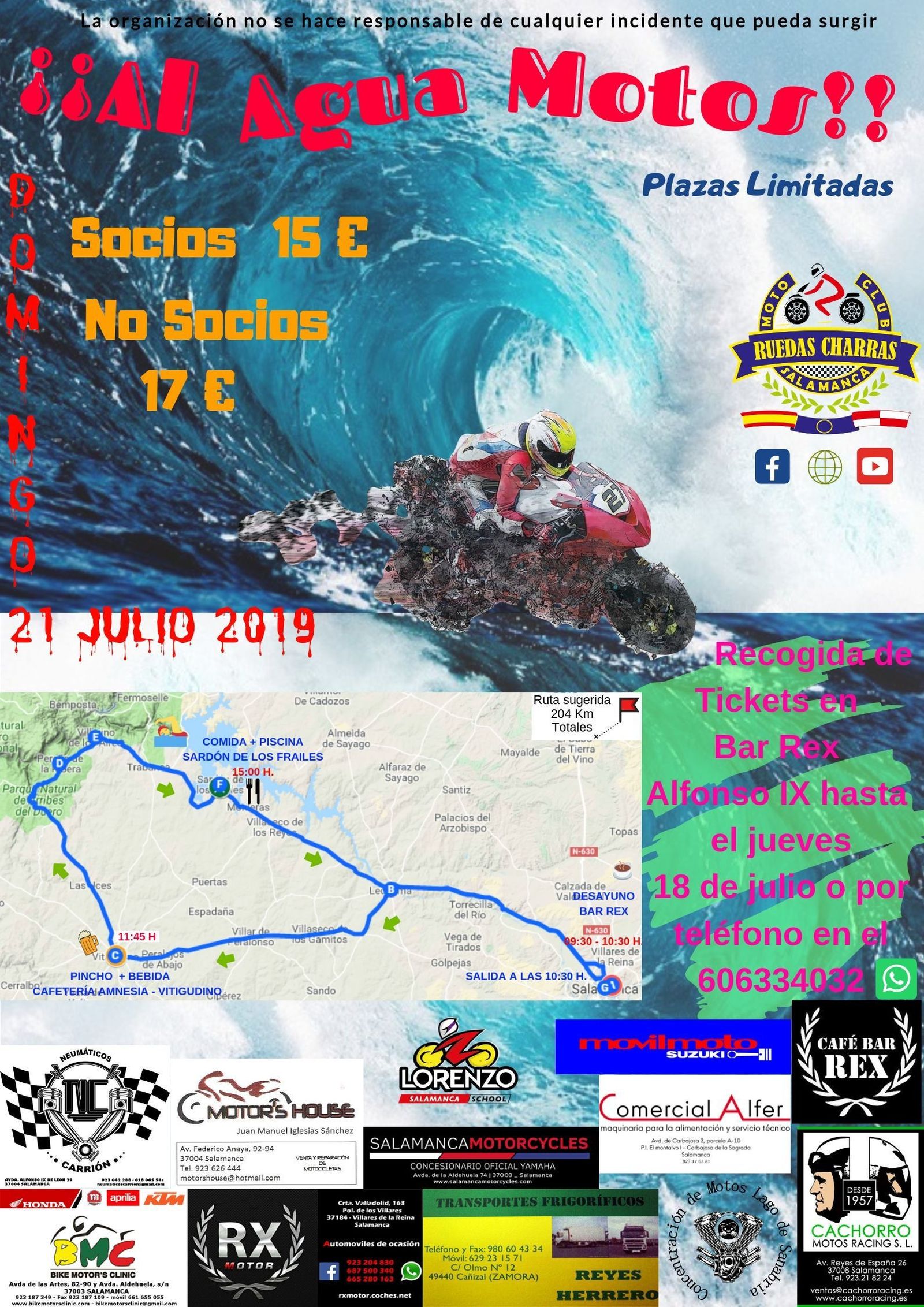 Cartel Al Agua Motos