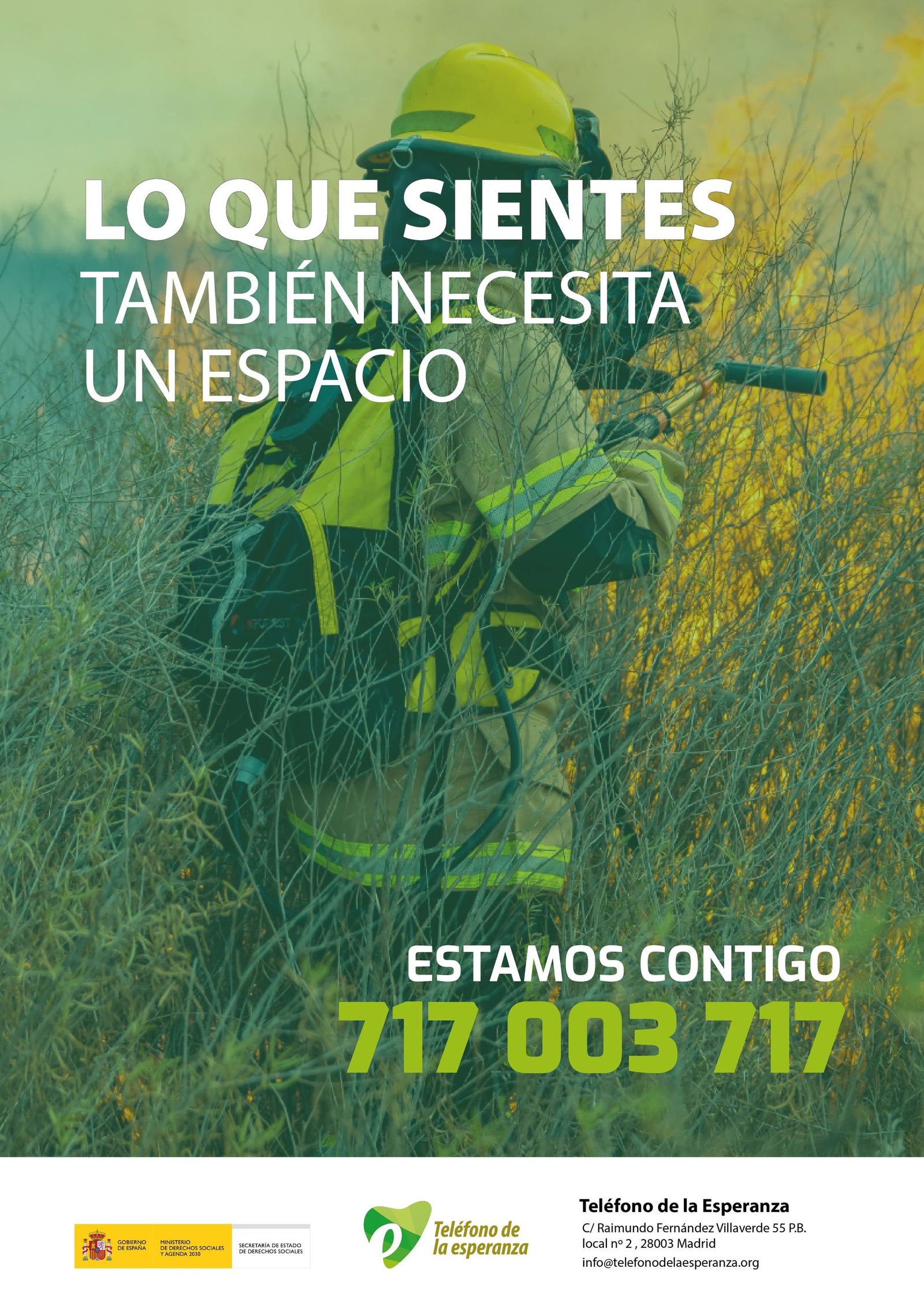 CARTEL INCENDIOS TELÉFONO DE LA ESPERANZA
