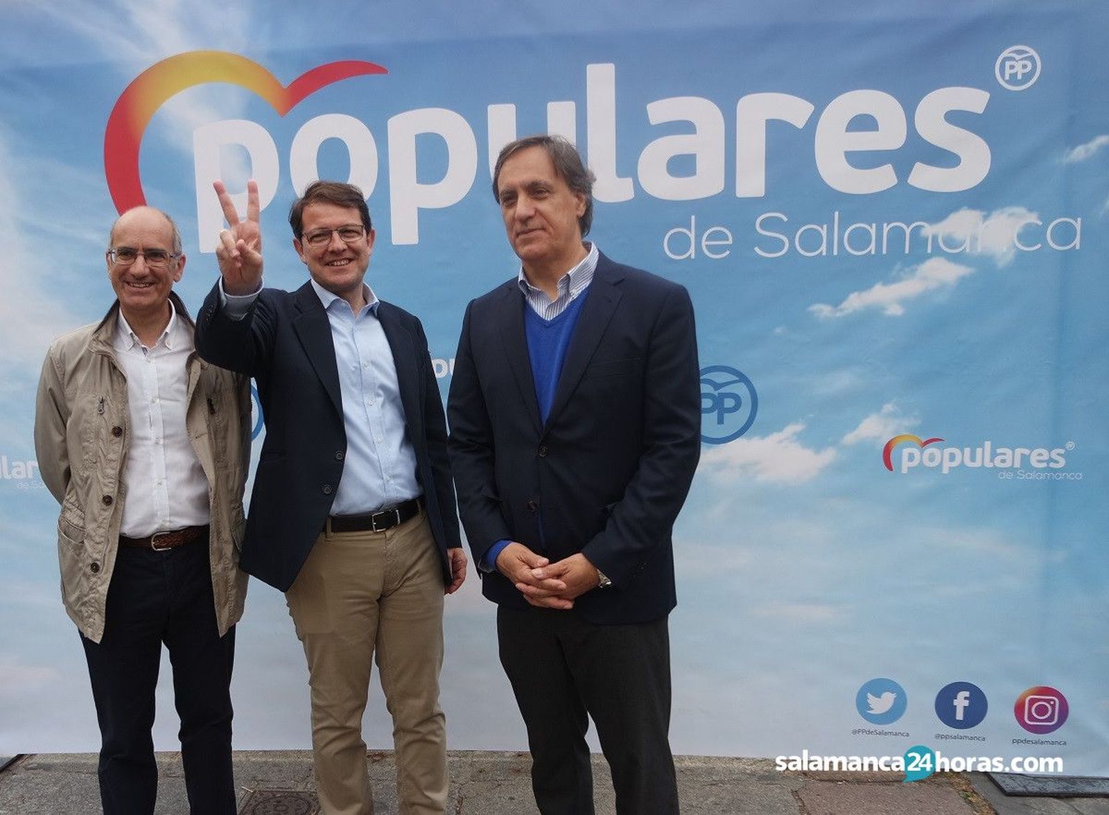 Javier Iglesias, Mañueco y Carbayo inicio campaña PP 2019