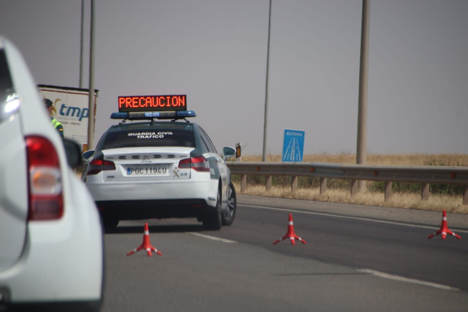 Un accidente entre dos camiones deja una persona inconciente en la A-62