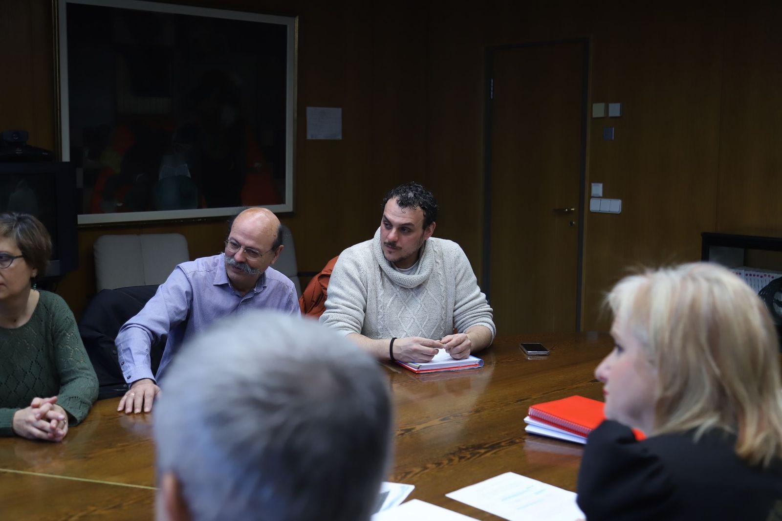 Tomás del Bien en la reunión con Leticia García