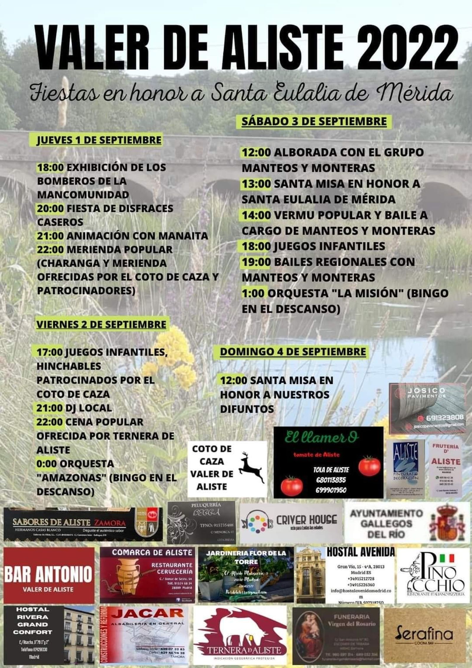 Programa de fiestas de Valer de Aliste