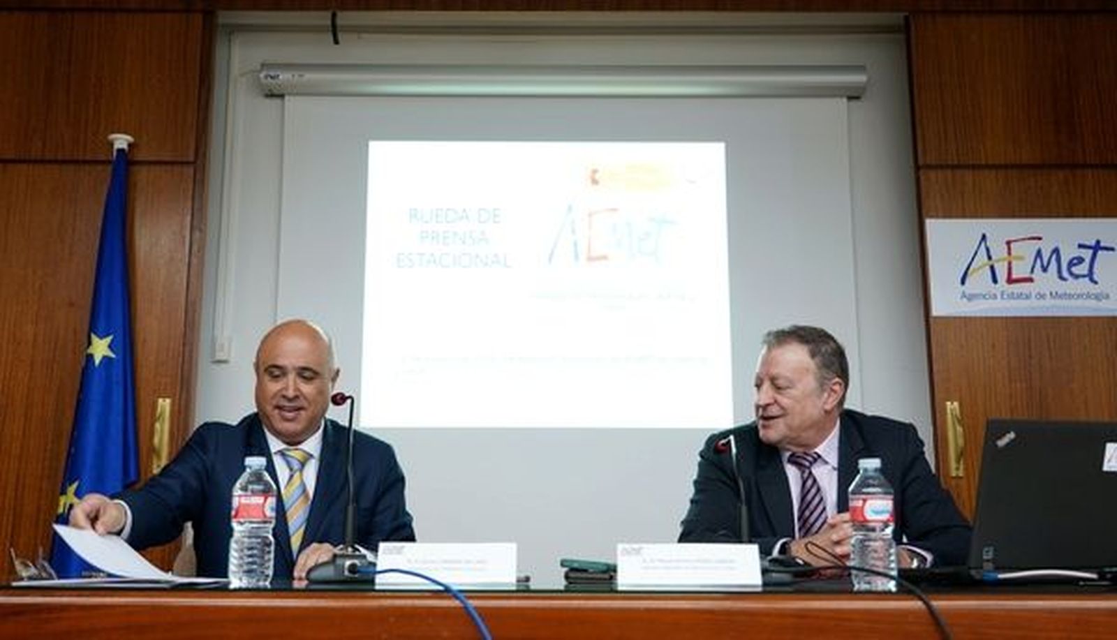 El delegado territorial de la Agencia Estatal de Meteorología en Castilla y León, Manuel Mora, presenta un resumen climático del invierno, un balance del año hidrológico y la previsión para la próxima primavera. Foto Miriam Chacón | ICAL