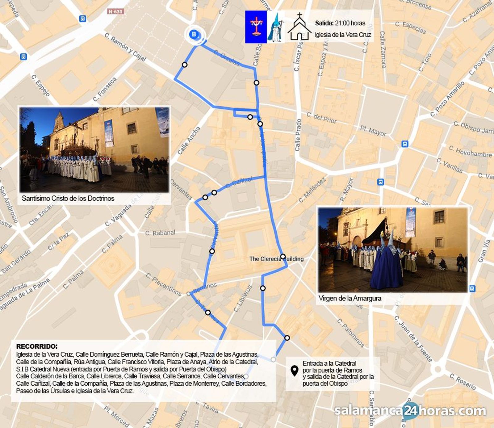 Recorrido de la Procesión del Cristo de los Doctrinos