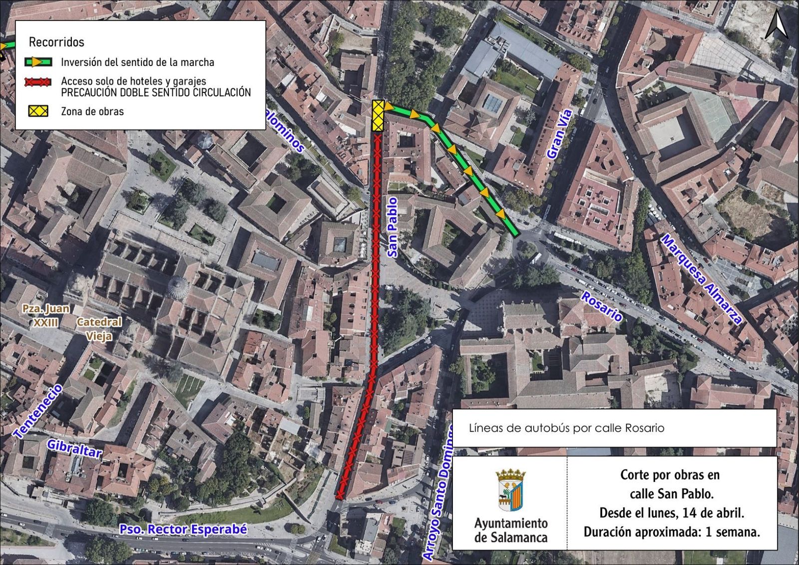 Corte de tráfico calle San Pablo