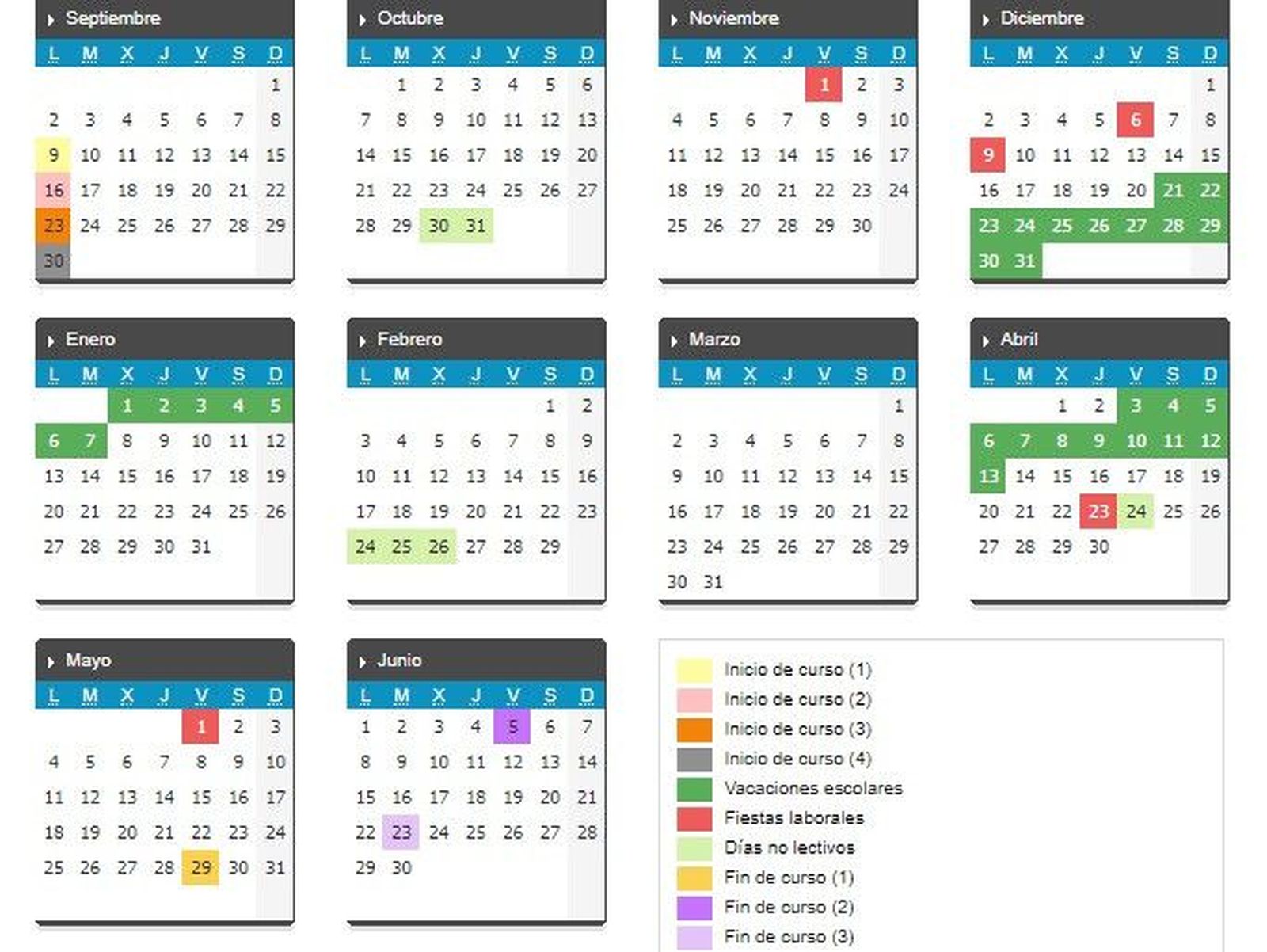 Calendario escolar