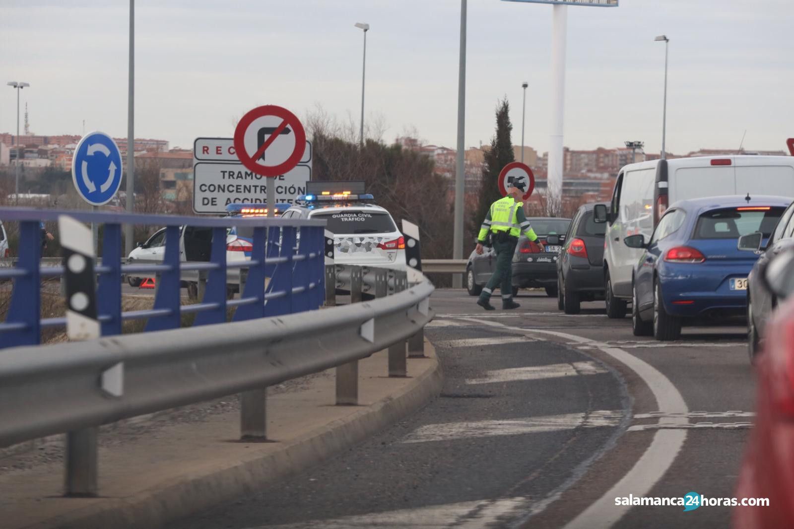 Imagen de archivo de la rotona de E. Leclerc, durante un accidente