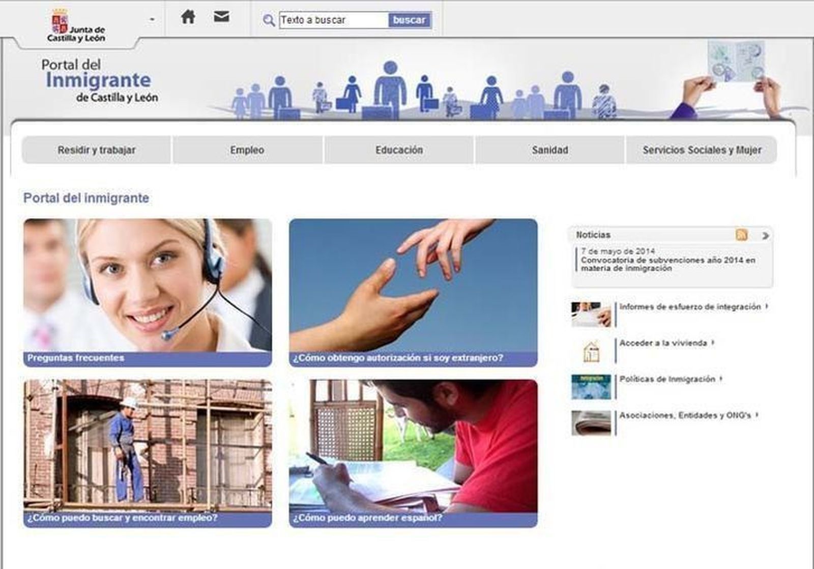 La web de la Junta se amplía con el Portal del Inmigrante de Castilla y León