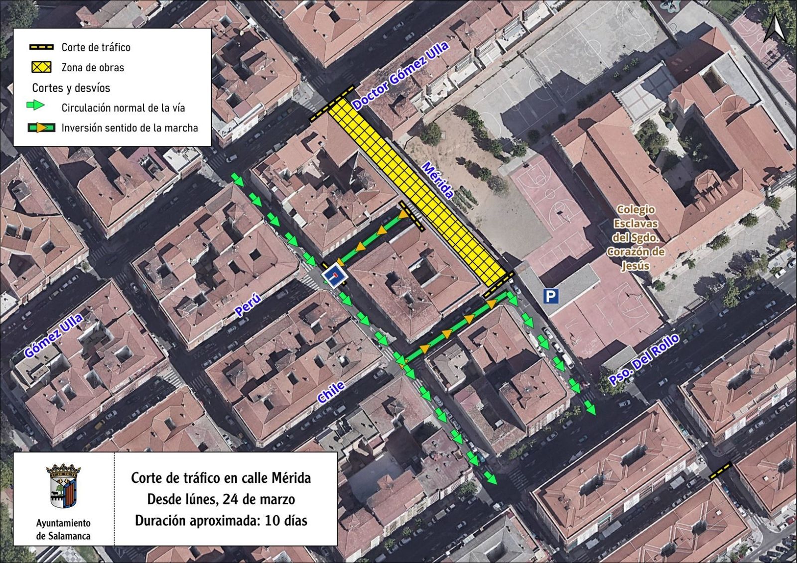 Corte de tráfico calle Mérida Corte de tráfico calle Mérida