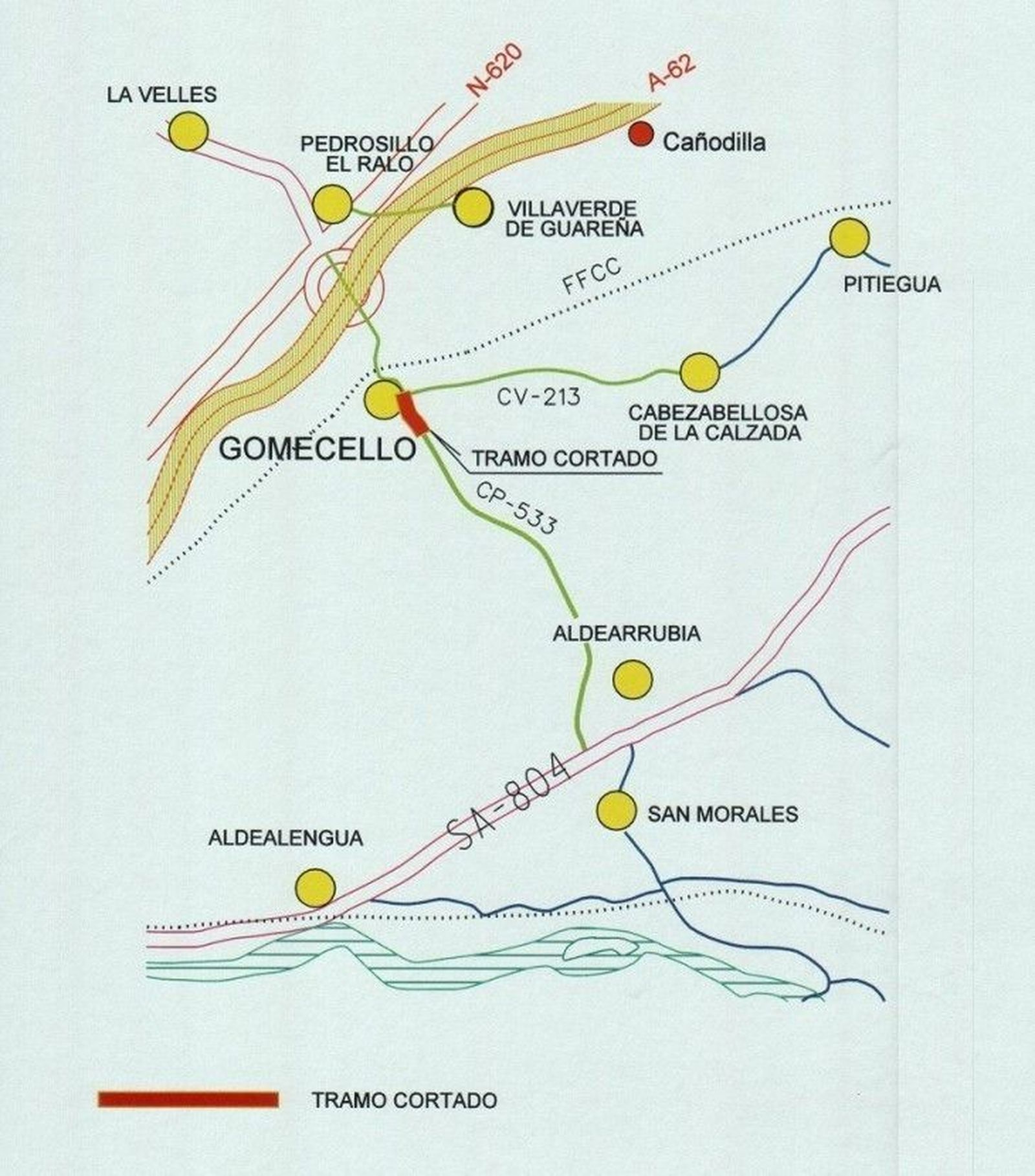 Corte de carretera de Gomecello a San Morales