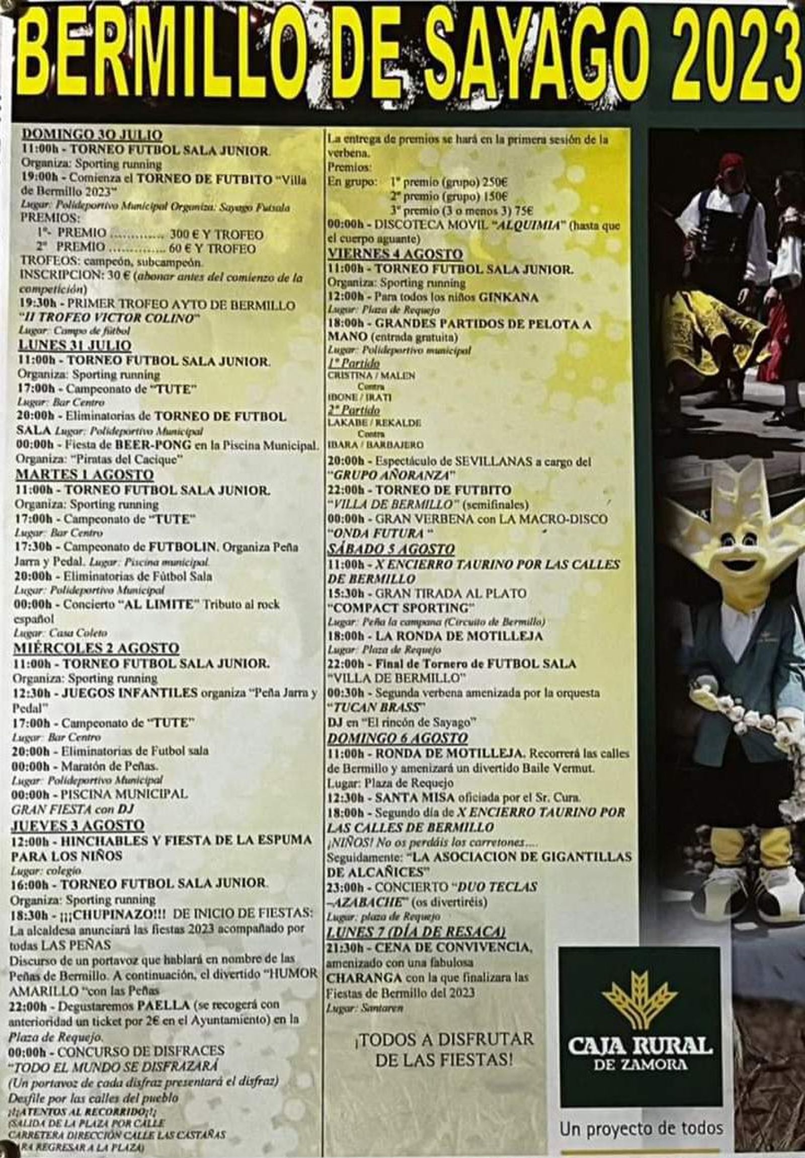 Programa de fiestas de Bermillo de Sayago