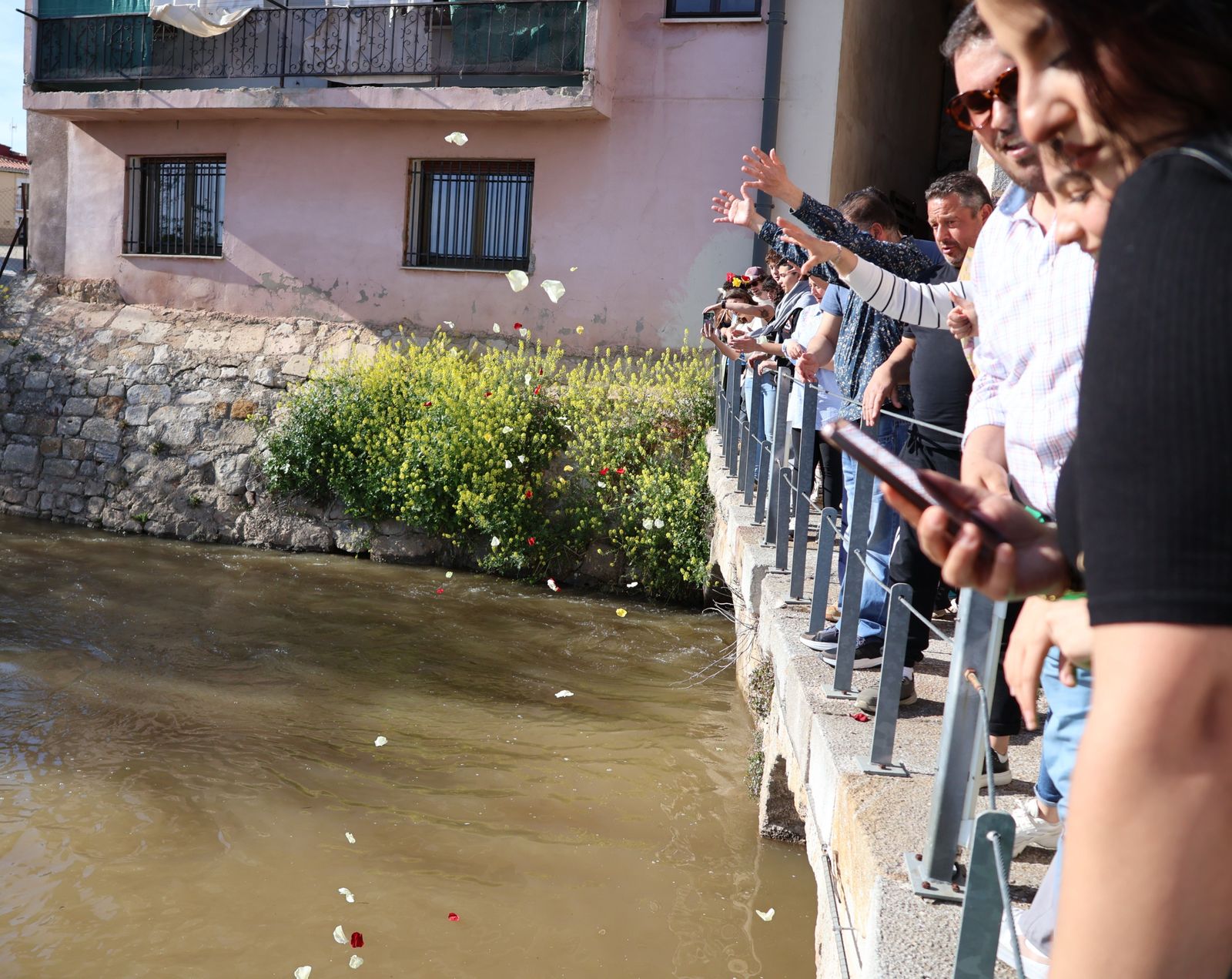 Lanzamiento de pétalos desde las Aceñas de Olivares (4)
