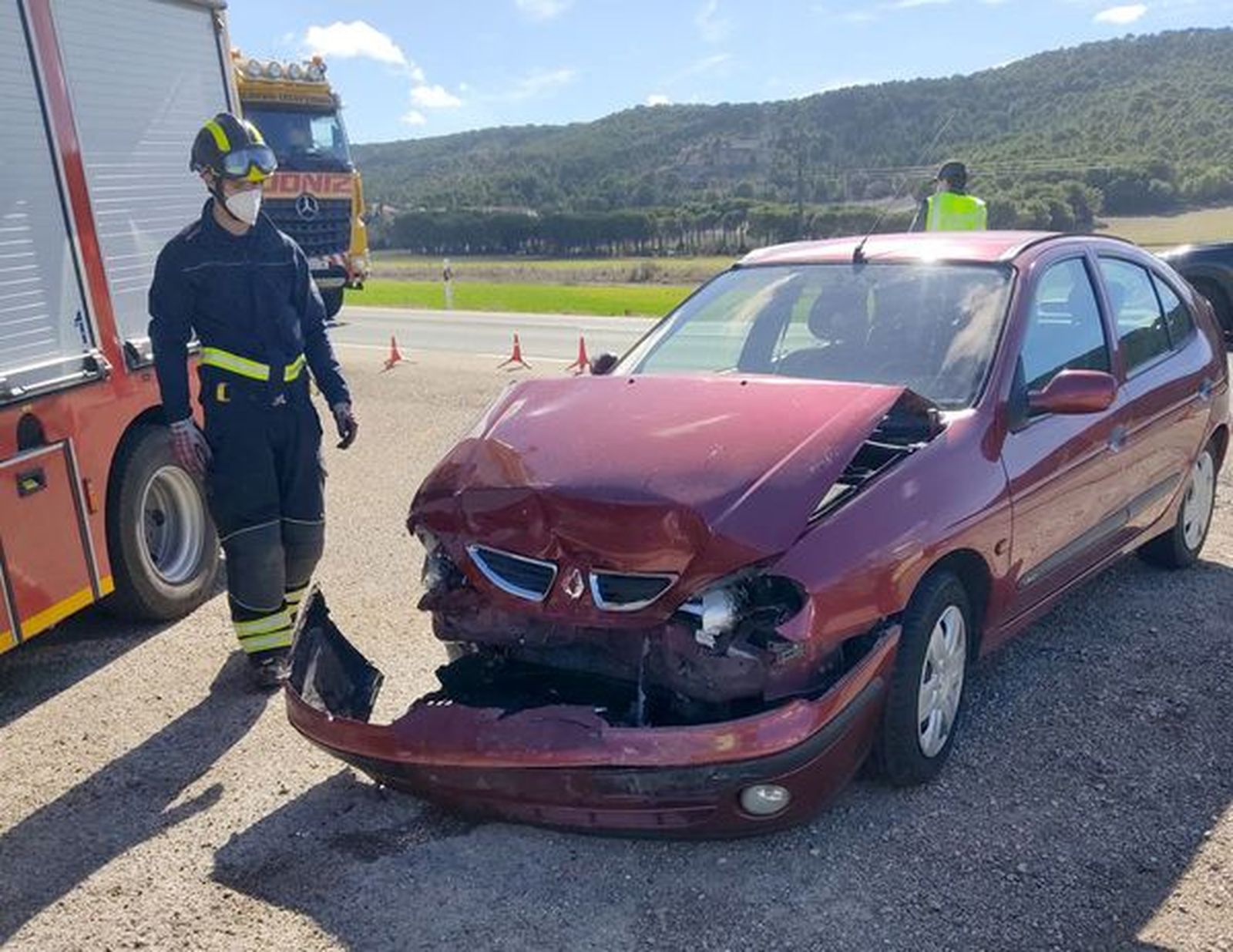 Tres heridas, entre ellas una niña, en un accidente con tres vehículos implicados en la N-122 en Quintanilla de Onésimo