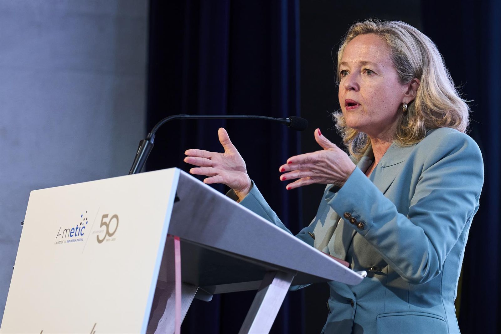 La vicepresidenta primera del Gobierno y ministra de Asuntos Económicos y para la Transformación Digital en funciones, Nadia Calviño