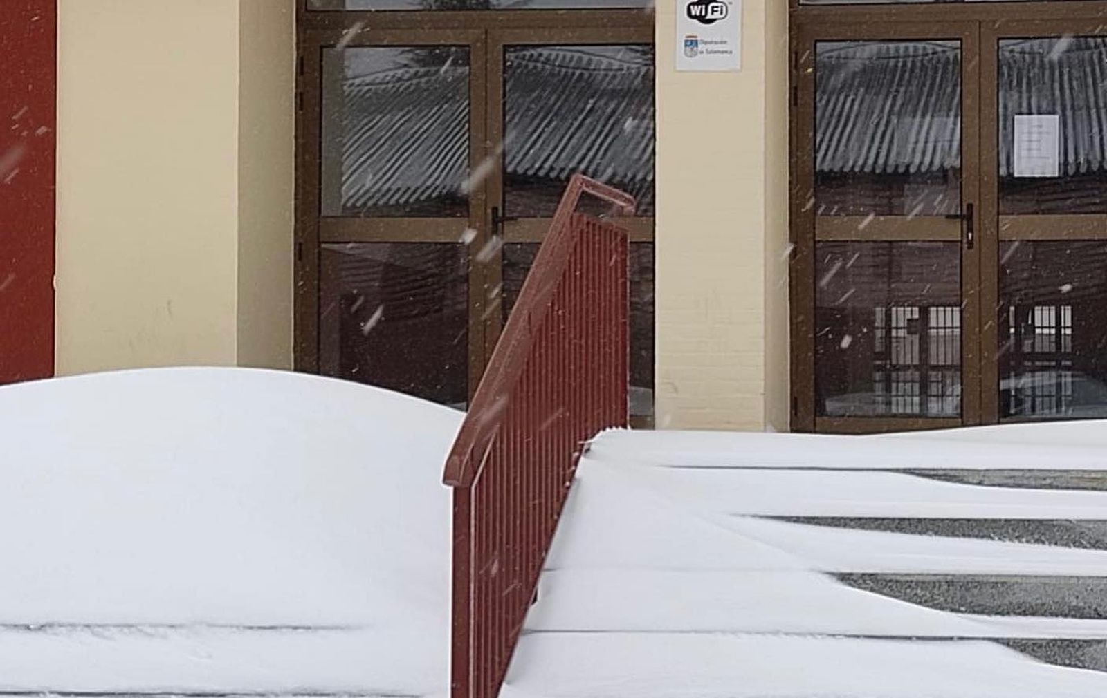 Nieve en el recinto ferial de la Diputación