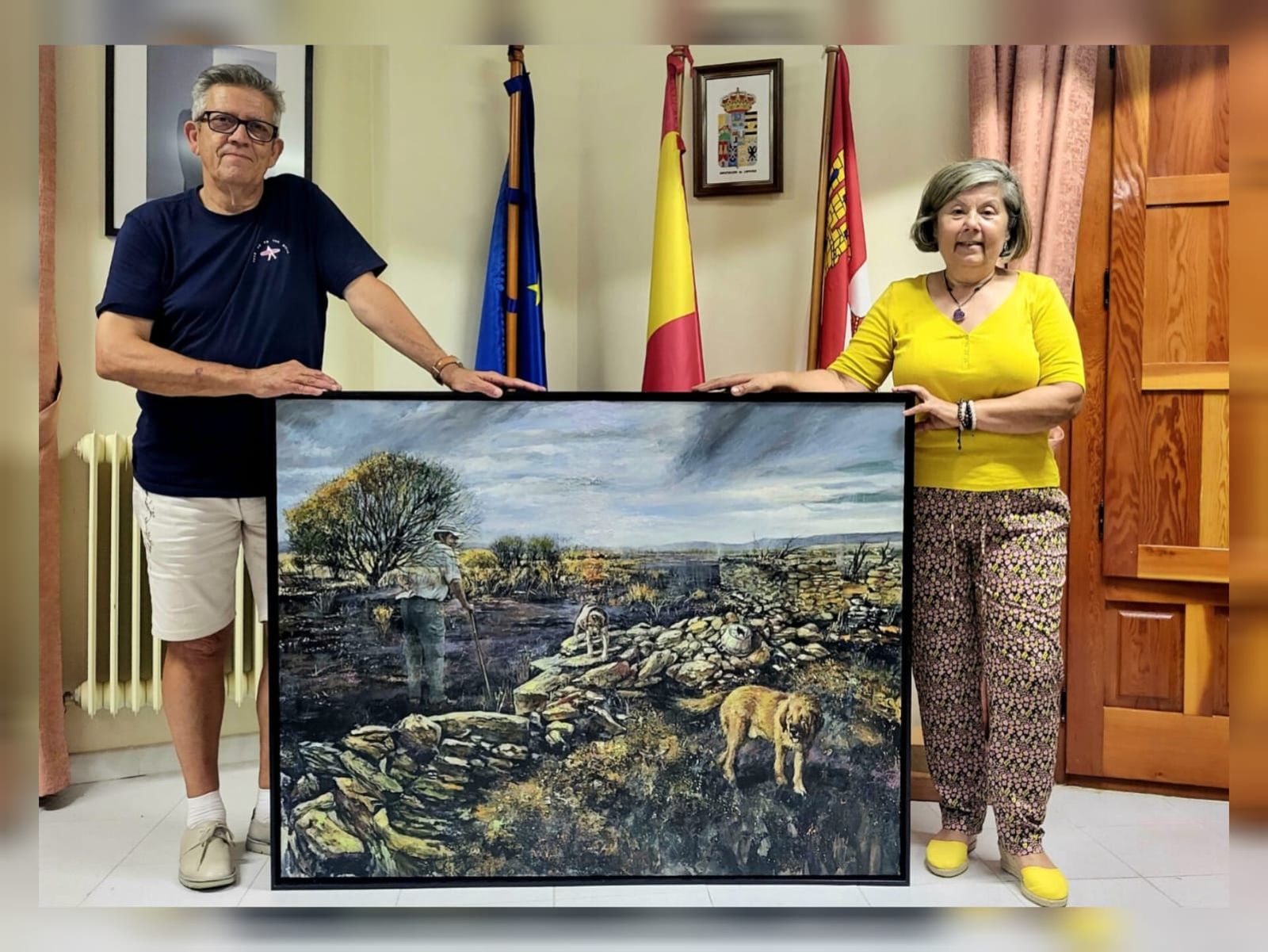 Un recuerdo de la tragedia pintado al óleo ya ornamenta la Casa Consistorial de Tábara