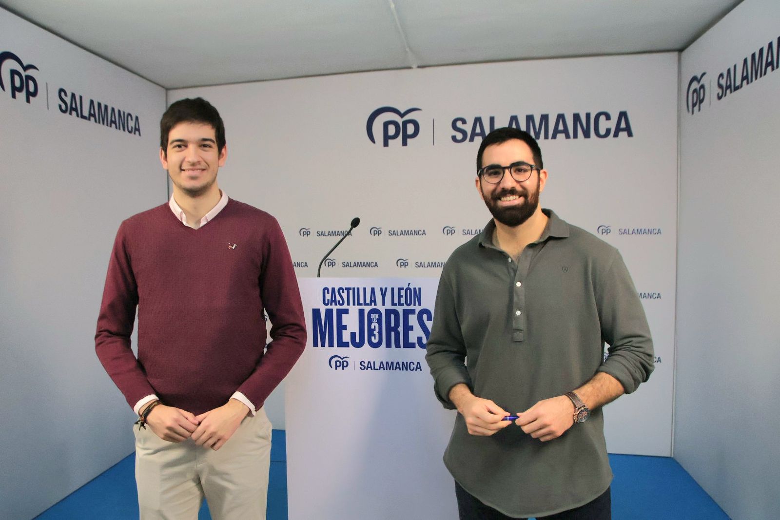Ángel Porras y Julio López momentos antes de la rueda de prensa sobre empleo juvenil en Salamanca