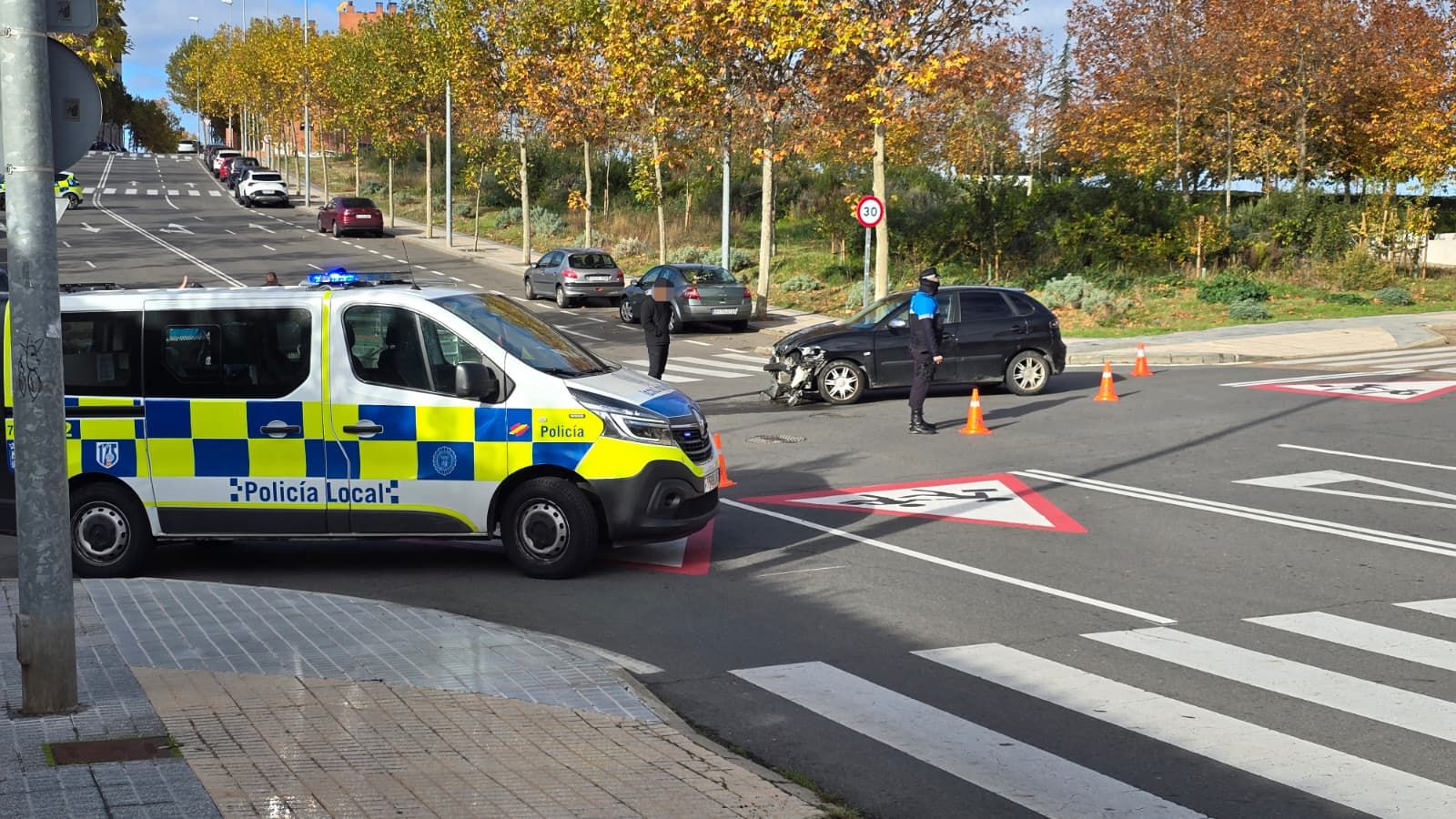 Accidente en la calle Hermanas Fidalgo Morales