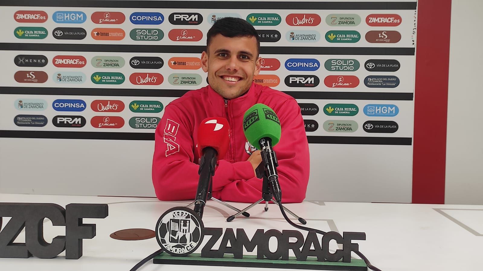 Joel Priego, jugador del Zamora CF, en rueda de prensa.