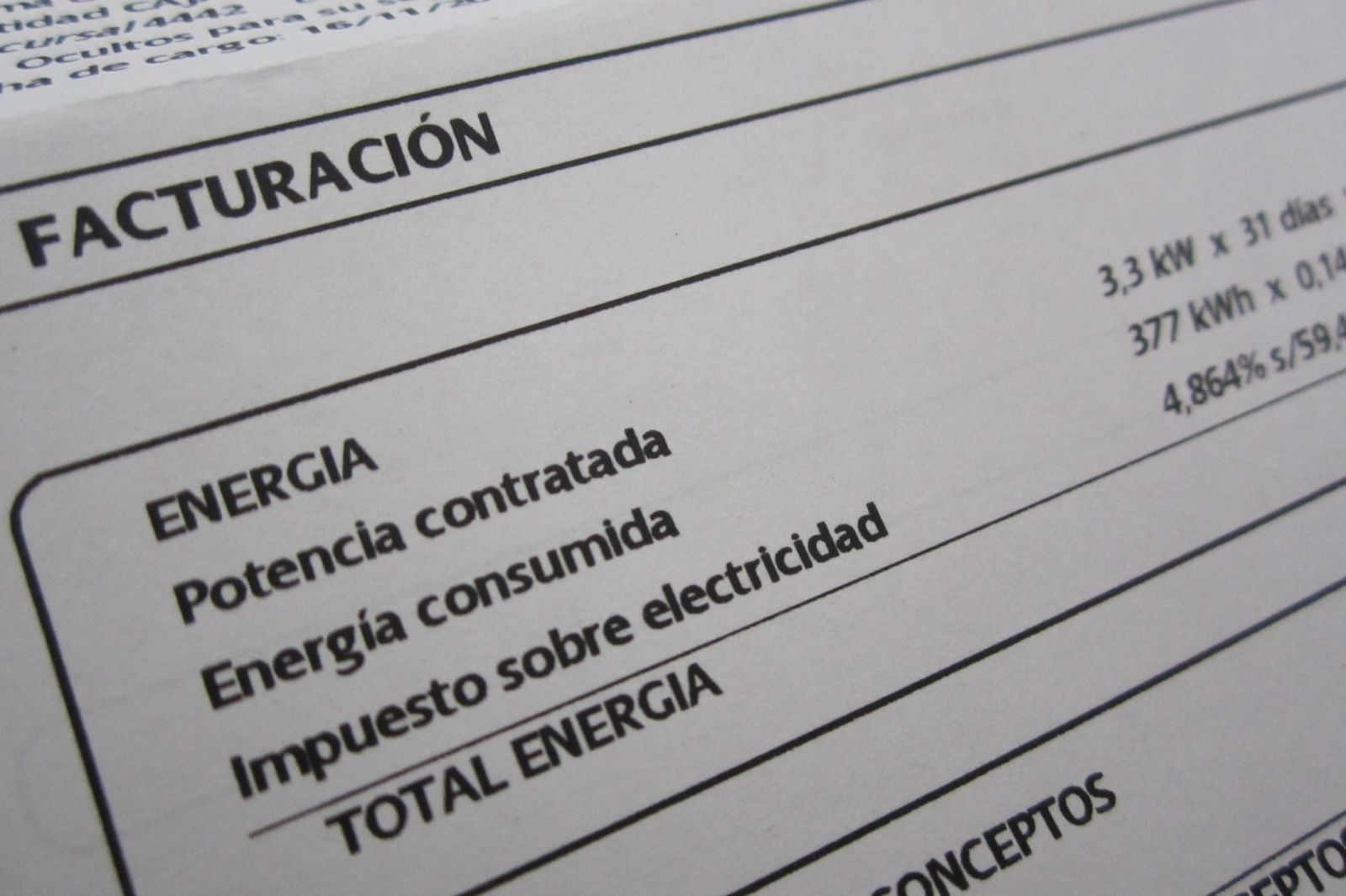 Una factura de la luz Una factura de la luz