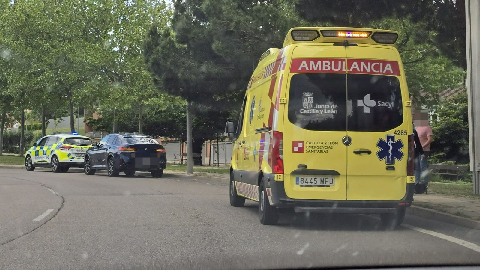 Accidente en la rotonda Vetones y Vacceos