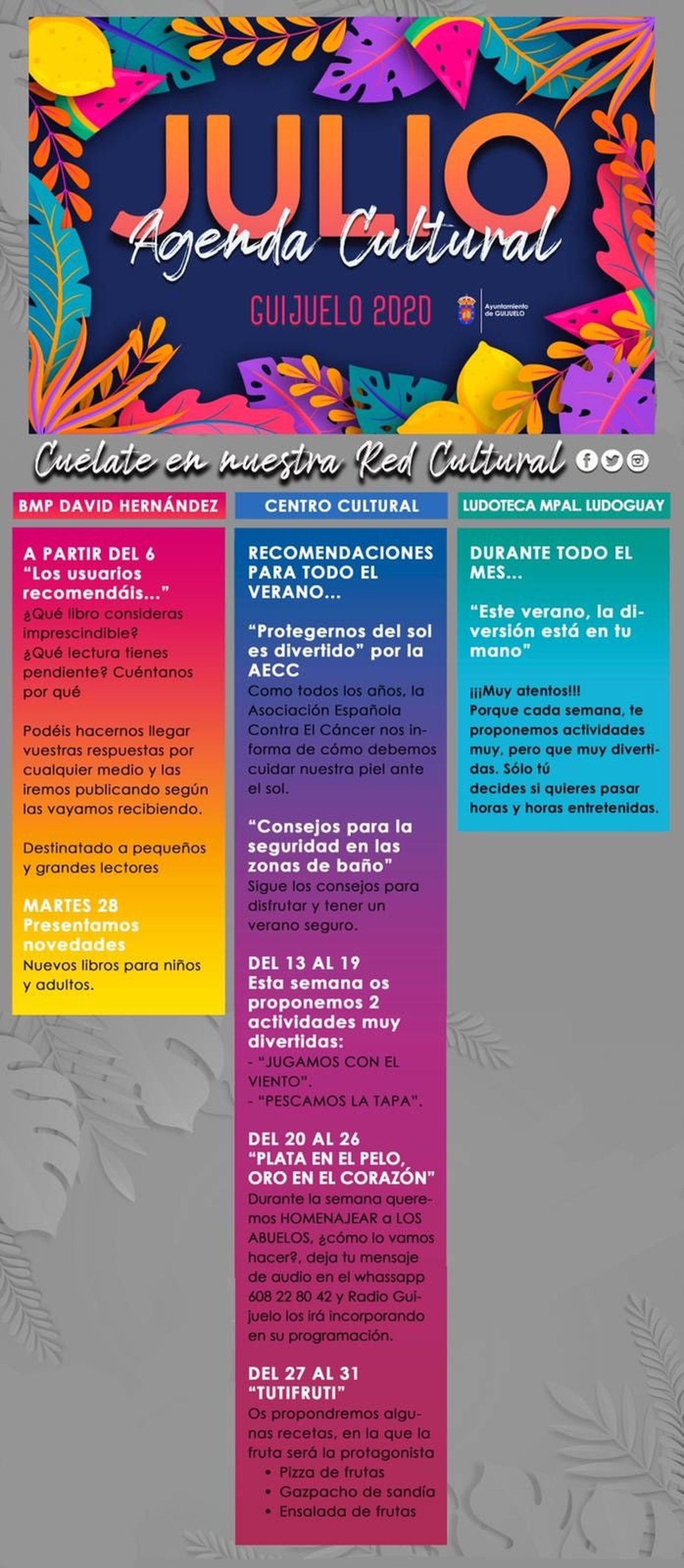 Agenda Cultural Julio