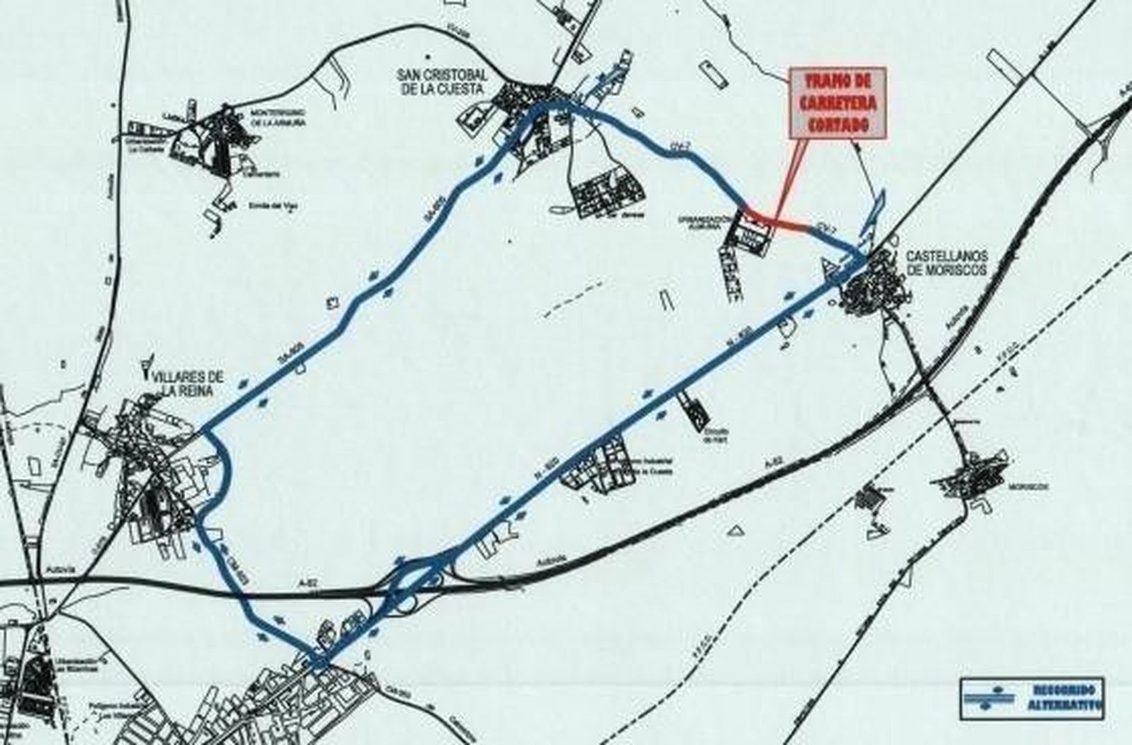 Corte de la carretera desde el 27 de noviembre