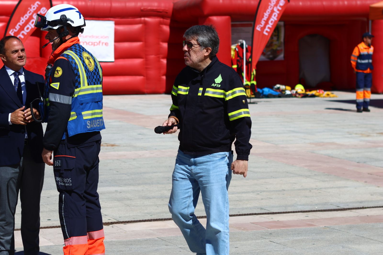 Simulacro de accidente de tráfico en la Plaza de La Concordia