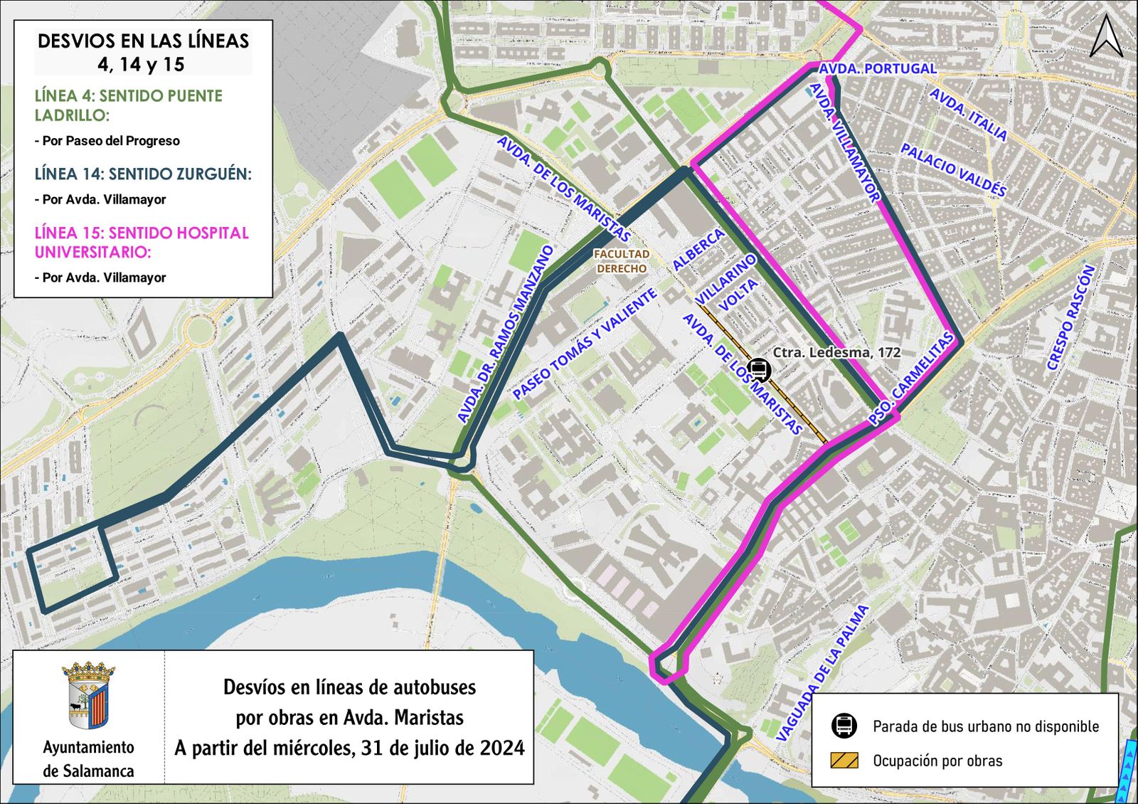 Maristas desvios autobuses