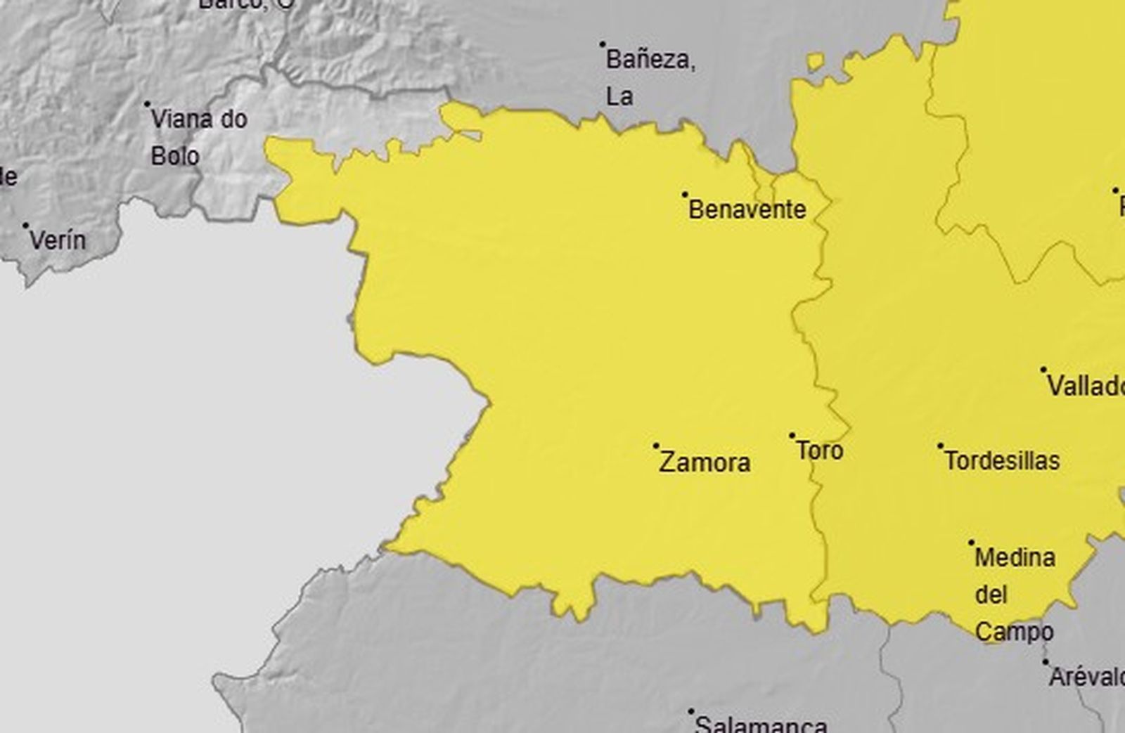 La Meseta de Zamora, en aviso amarillo por nieblas