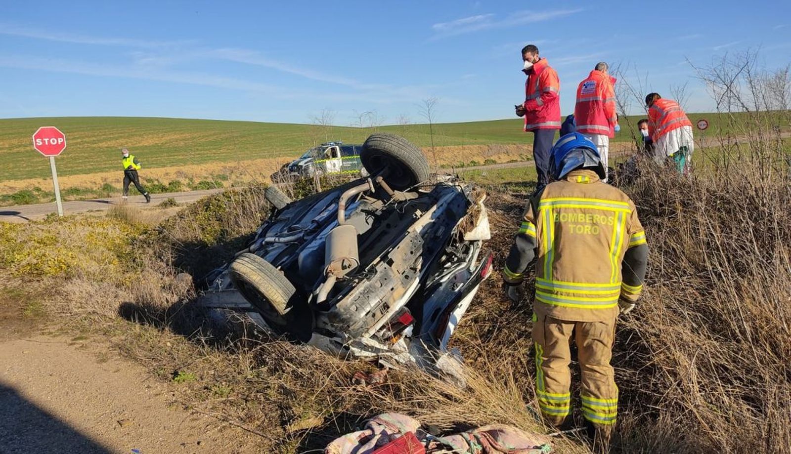 Imagen del accidente. Bomberos de Toro