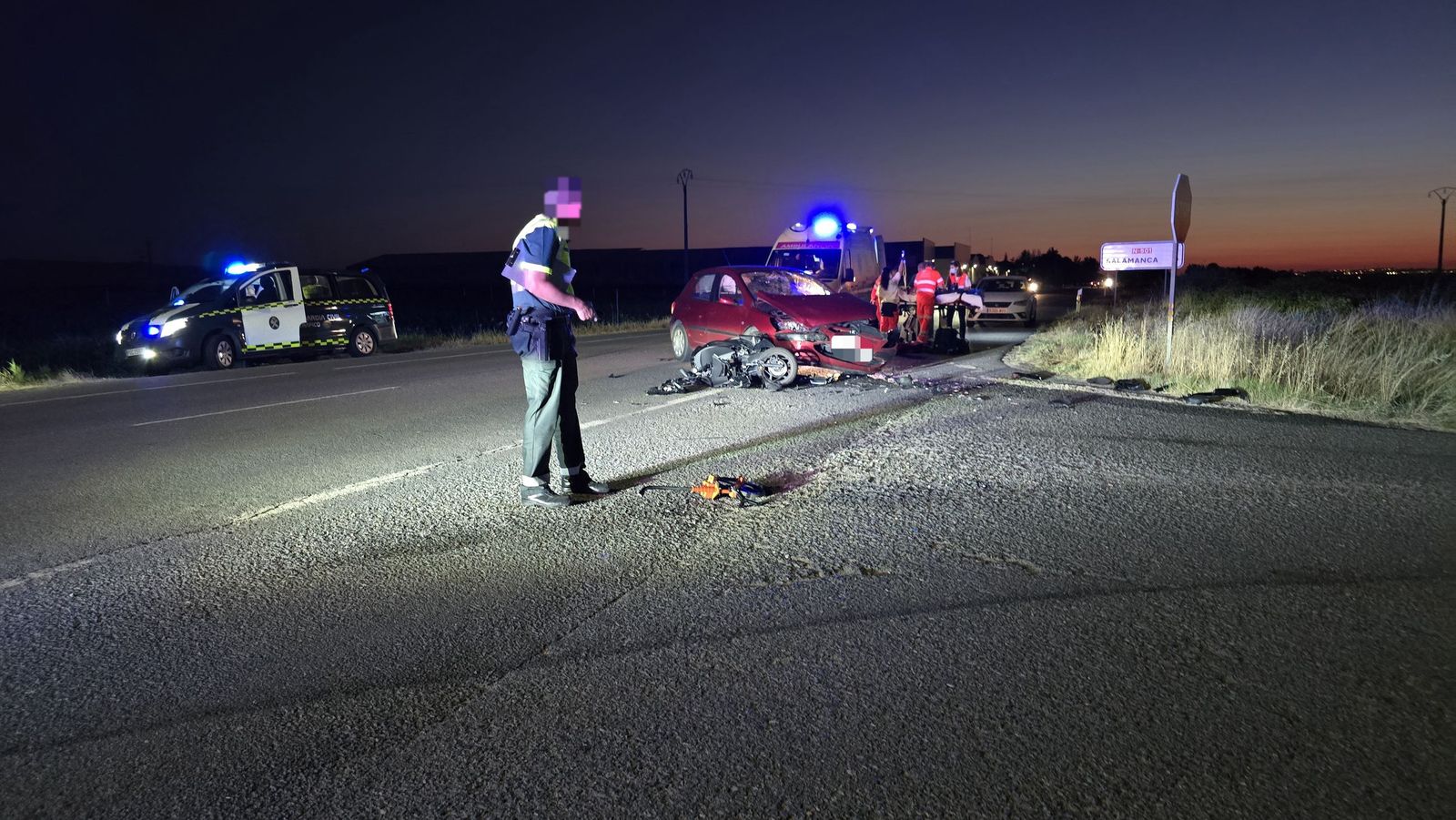 Accidente en la carretera de Pelabravo a Calvarrasa de Abajo