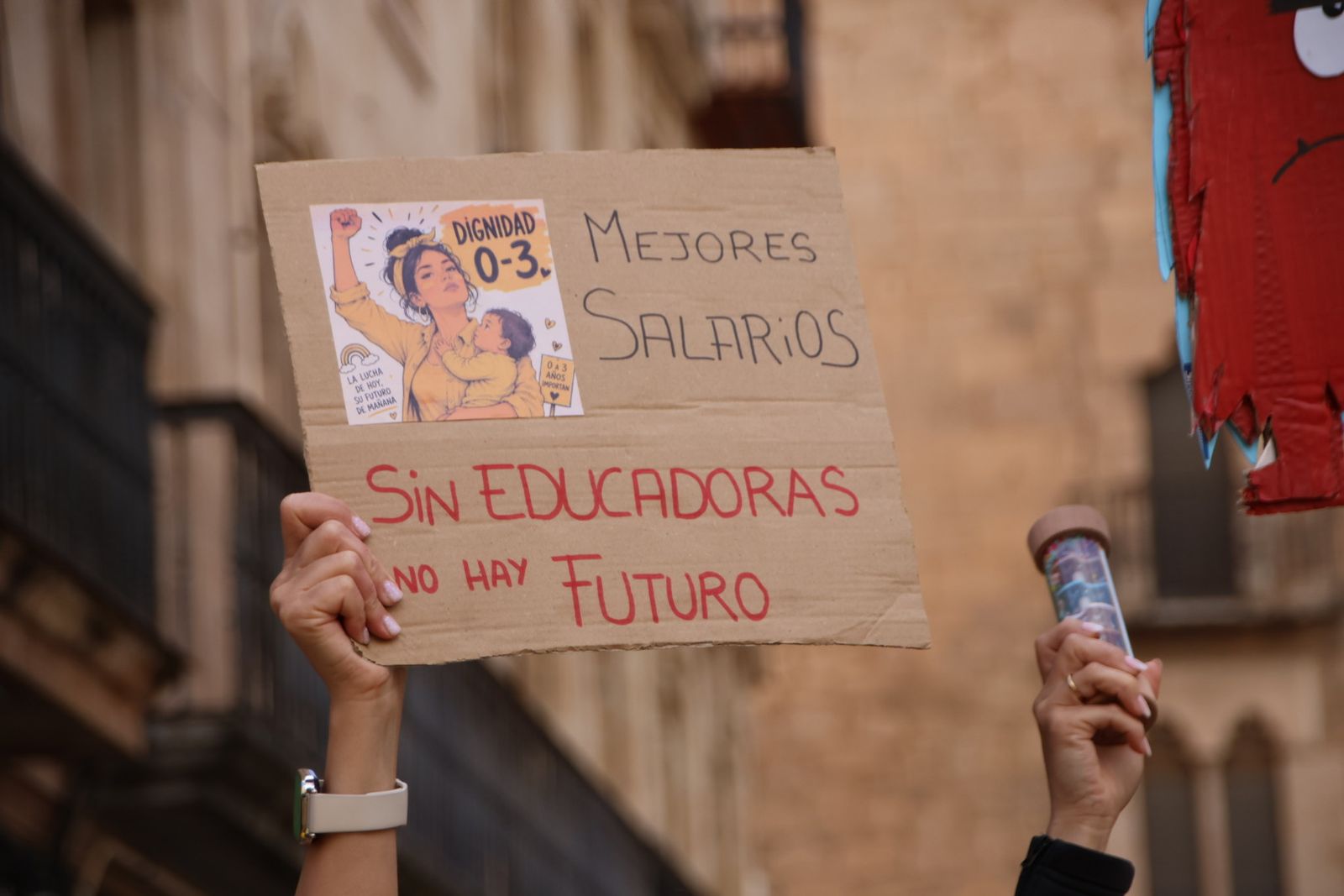 Concentración en la huelga de Educación Infantil
