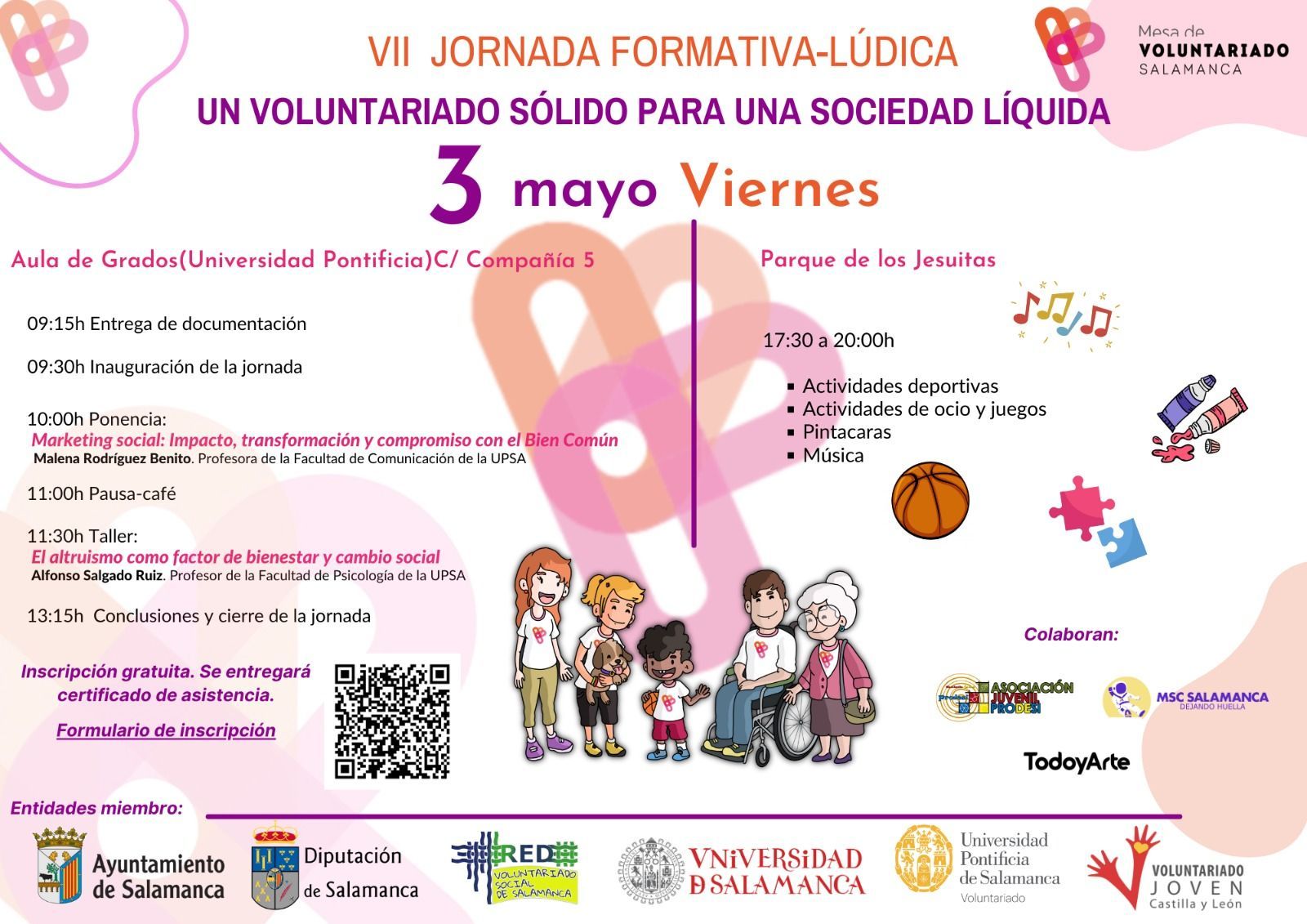 Cartel informativo, VII Jornada Formativo-Lúdica, 'Un voluntariado sólido para una sociedad líquida'