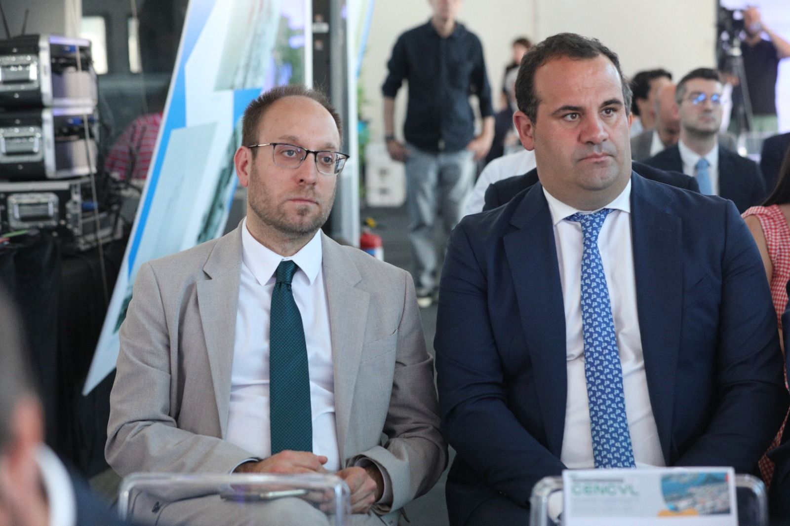 El alcalde mirobrigense, Marcos Iglesias y el diputado de Cultura, David Mingo en el CENCYL