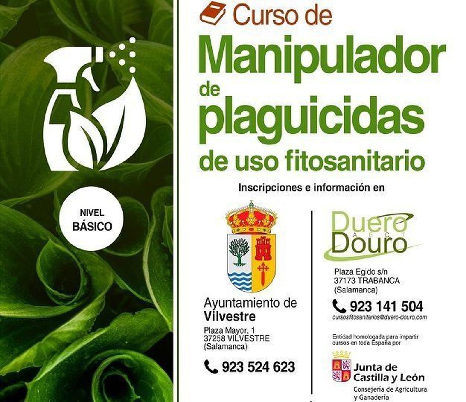La AECT Duero-Douro pone en marcha un nuevo Curso Fitosanitario en Vilvestre