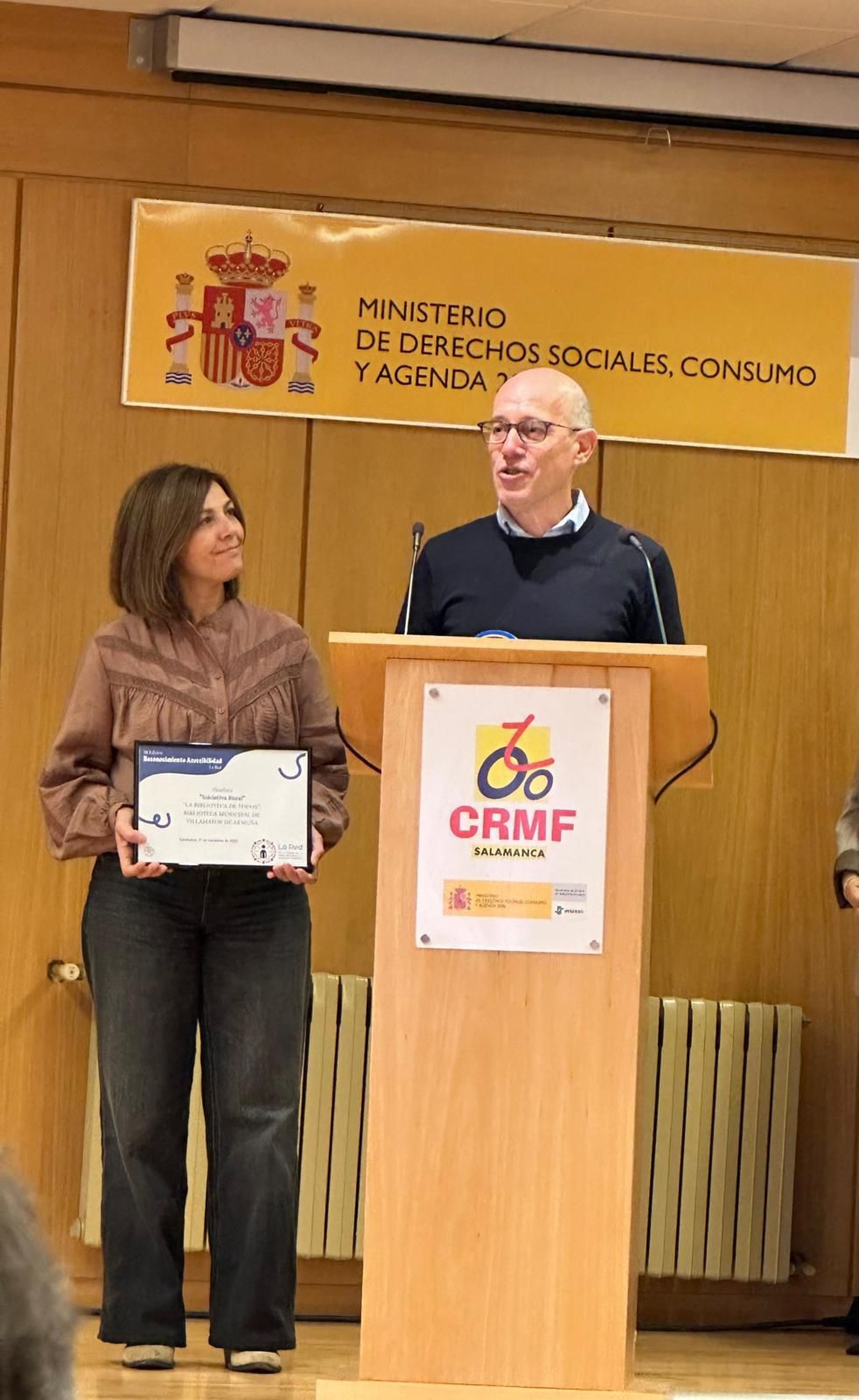La CRMF del IMSERSO en Salamanca reconoce a la Biblioteca de Villamayor como Mejor Iniciativa Accesible en el Medio Rural