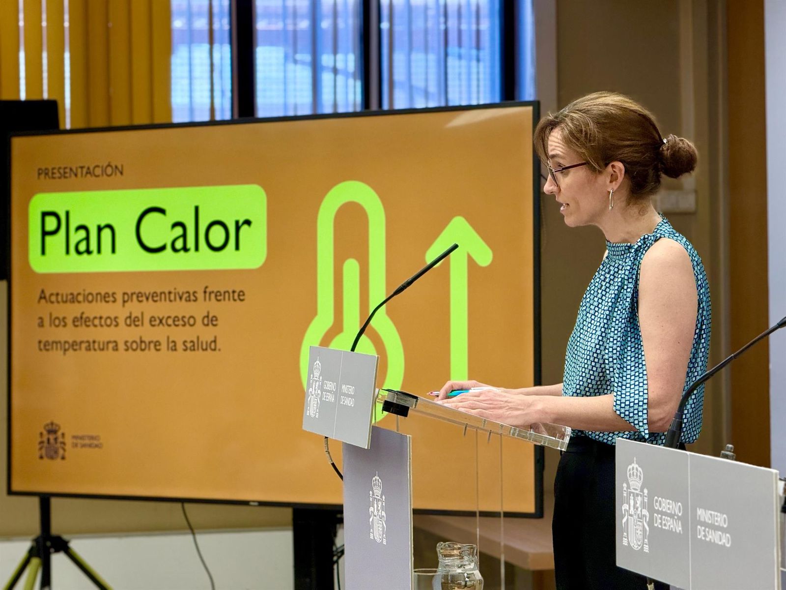 La ministra de Sanidad, Mónica García, presenta el Plan Nacional de Actuaciones Preventivas de los Efectos del Exceso de Temperatura sobre la Salud 2025. EP La ministra de Sanidad, Mónica García, presenta el Plan Nacional de Actuaciones Preventivas de los Efectos del Exceso de Temperatura sobre la Salud 2025. EP
