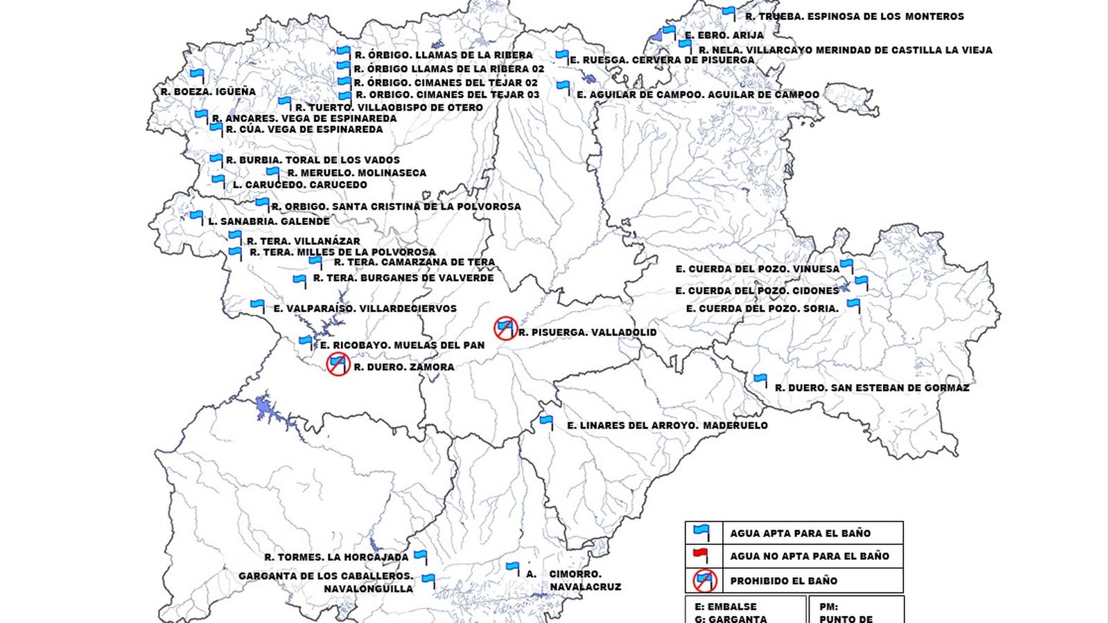 MAPA DE APTITUD ZONAS DE BAÑO