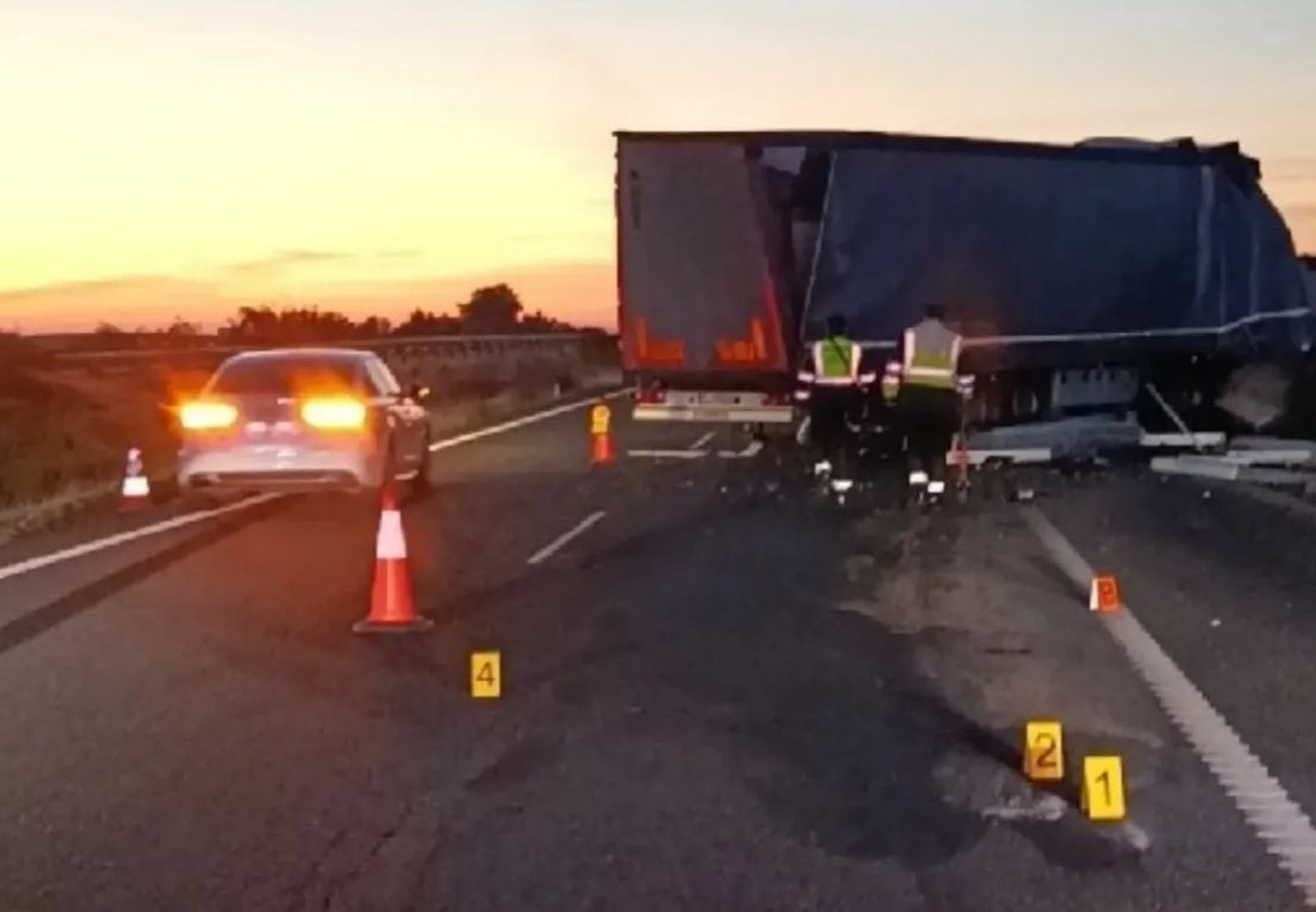 Accidente A-62 corte a la altura de Parada de Rubiales