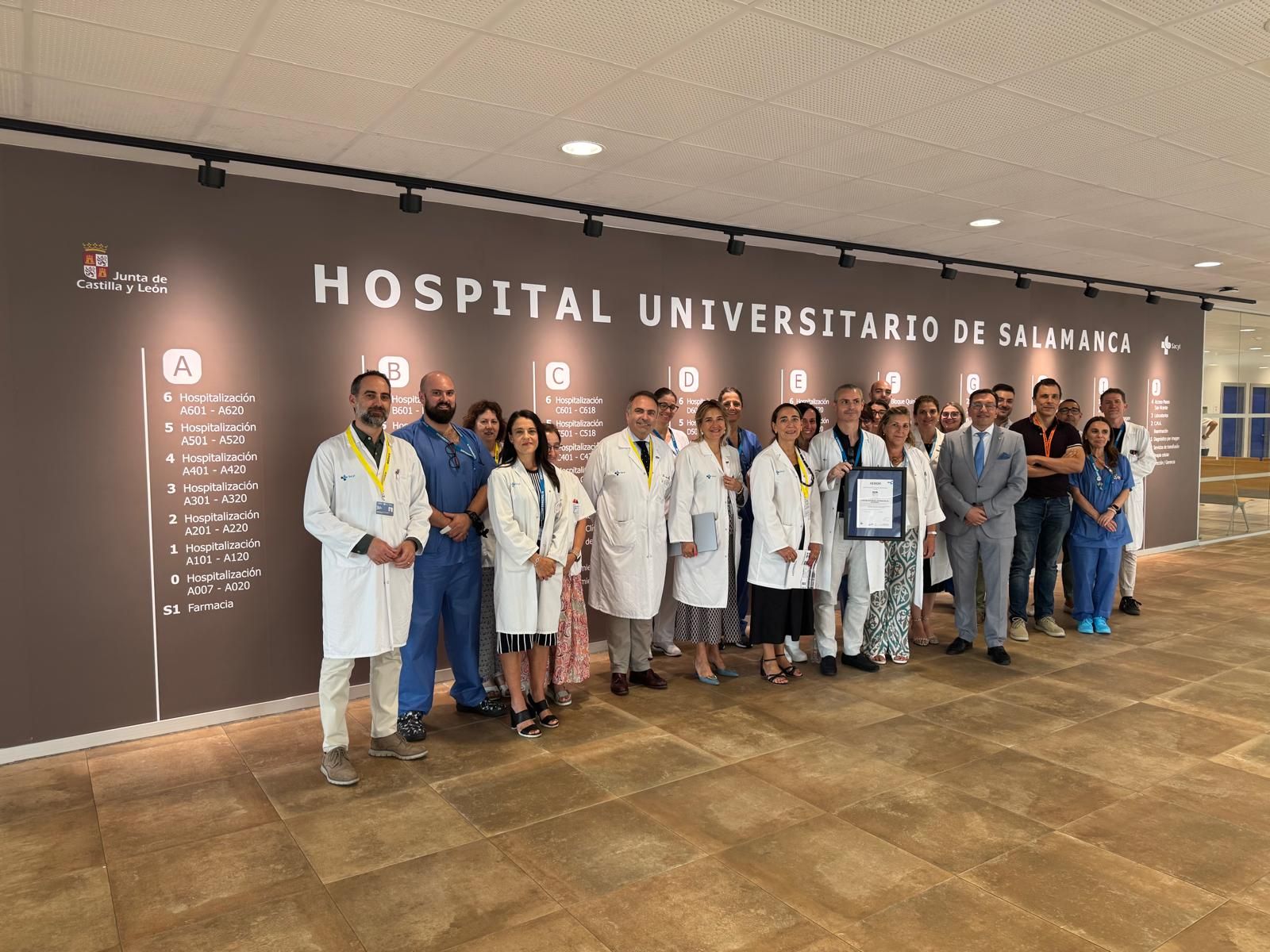 La Central de Esterilización del Hospital de Salamanca recibe la acreditación Internacional ISO 9001