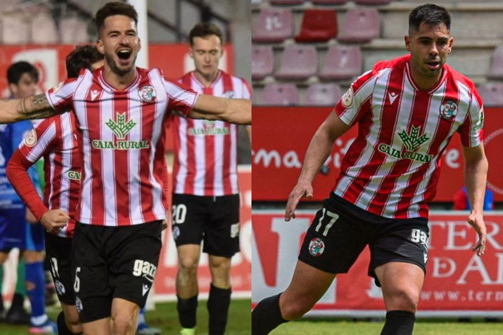 José Carlos y Roni celebran un gol