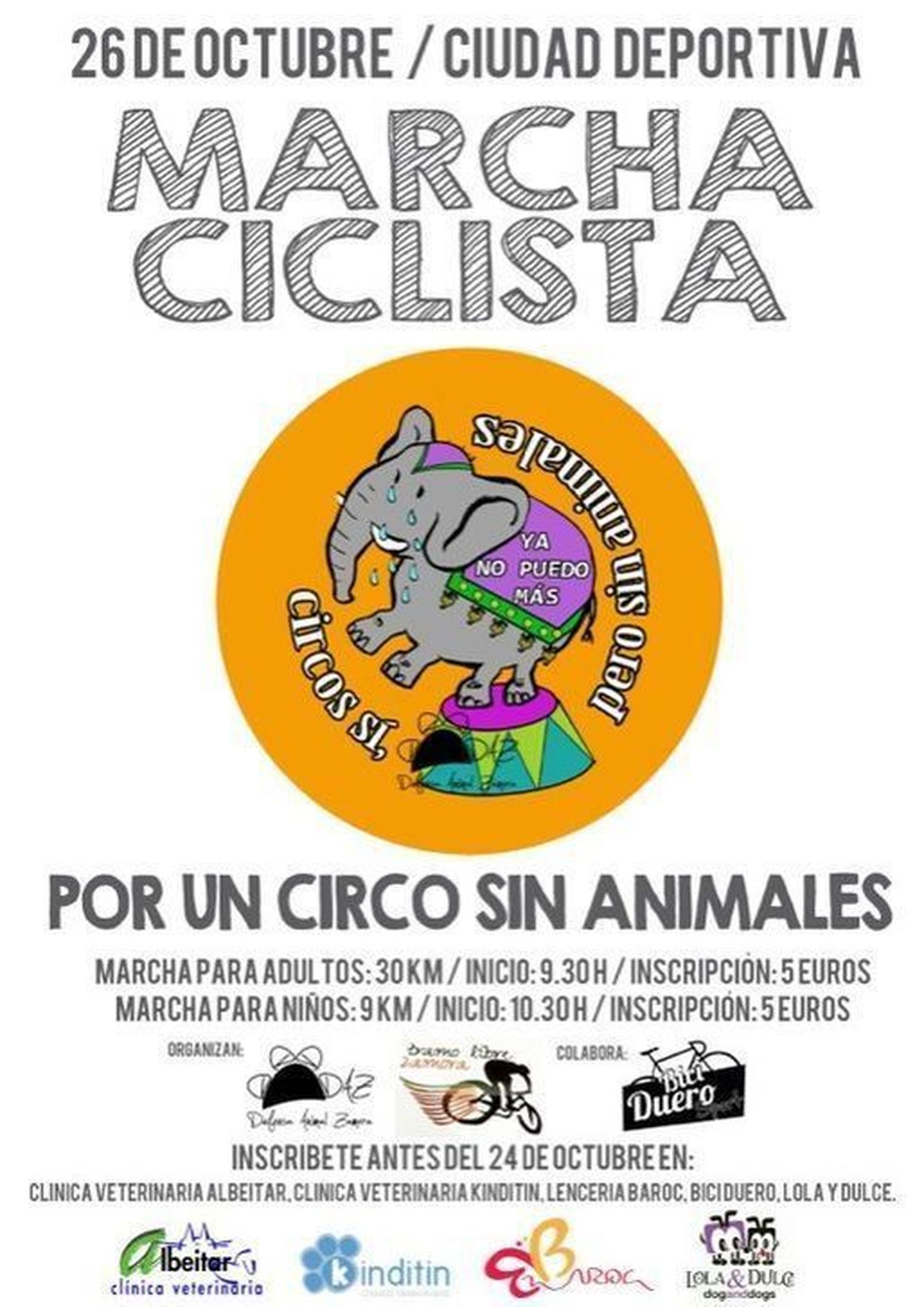 Defensa Animal Zamora organizar una marcha ciclista por un circo sin animales