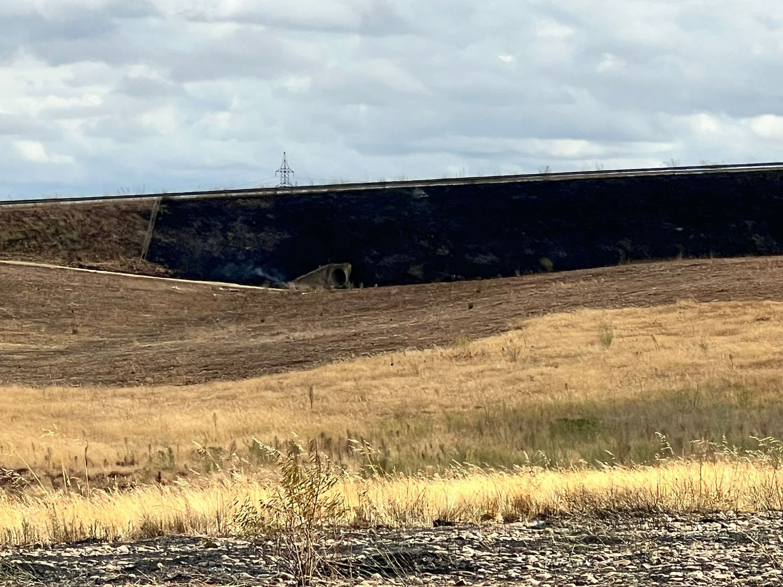 Incendio en unas tierras en Chamberí