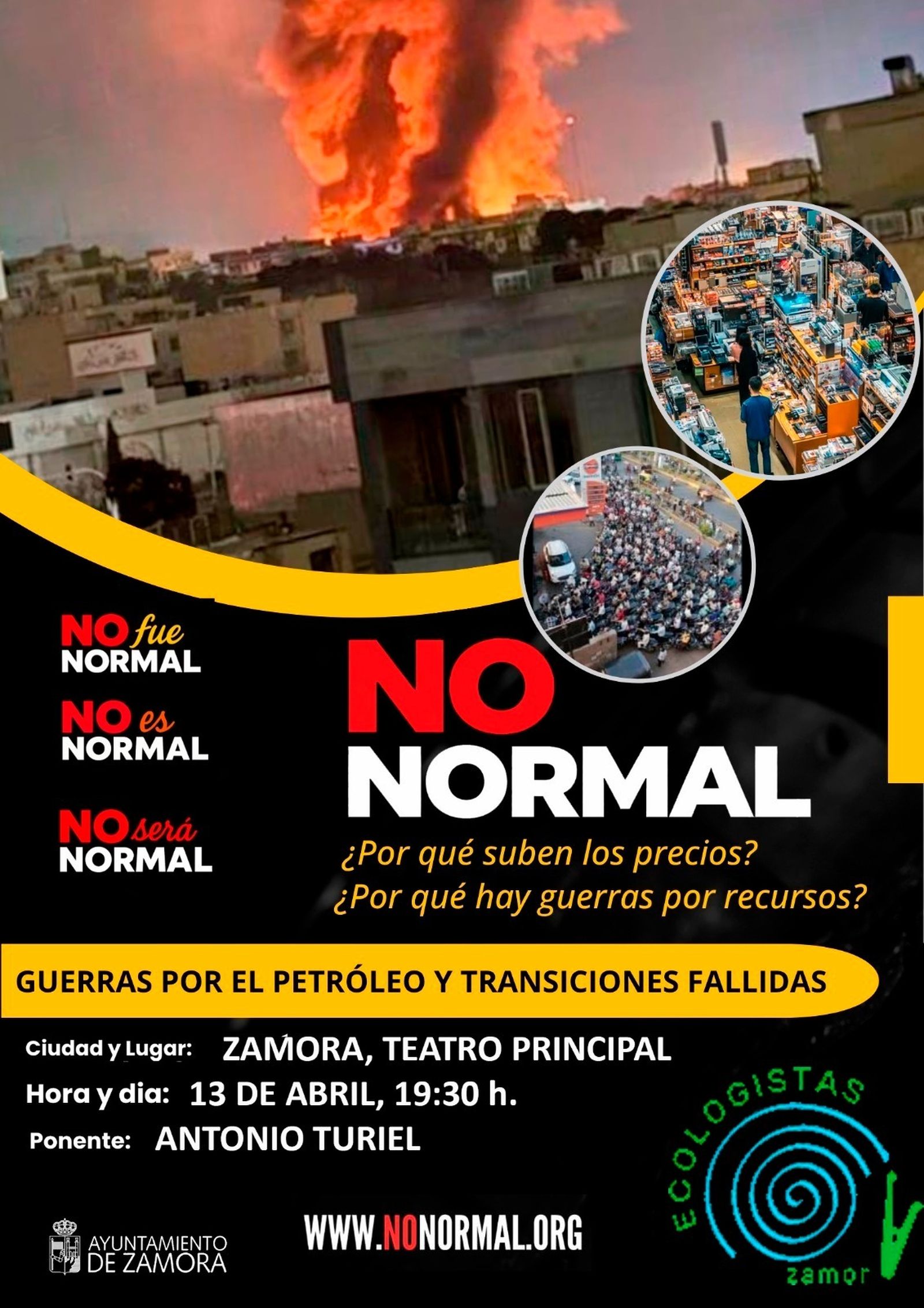Cartel del acto 'No es normal', que se celebra esta tarde en Zamora