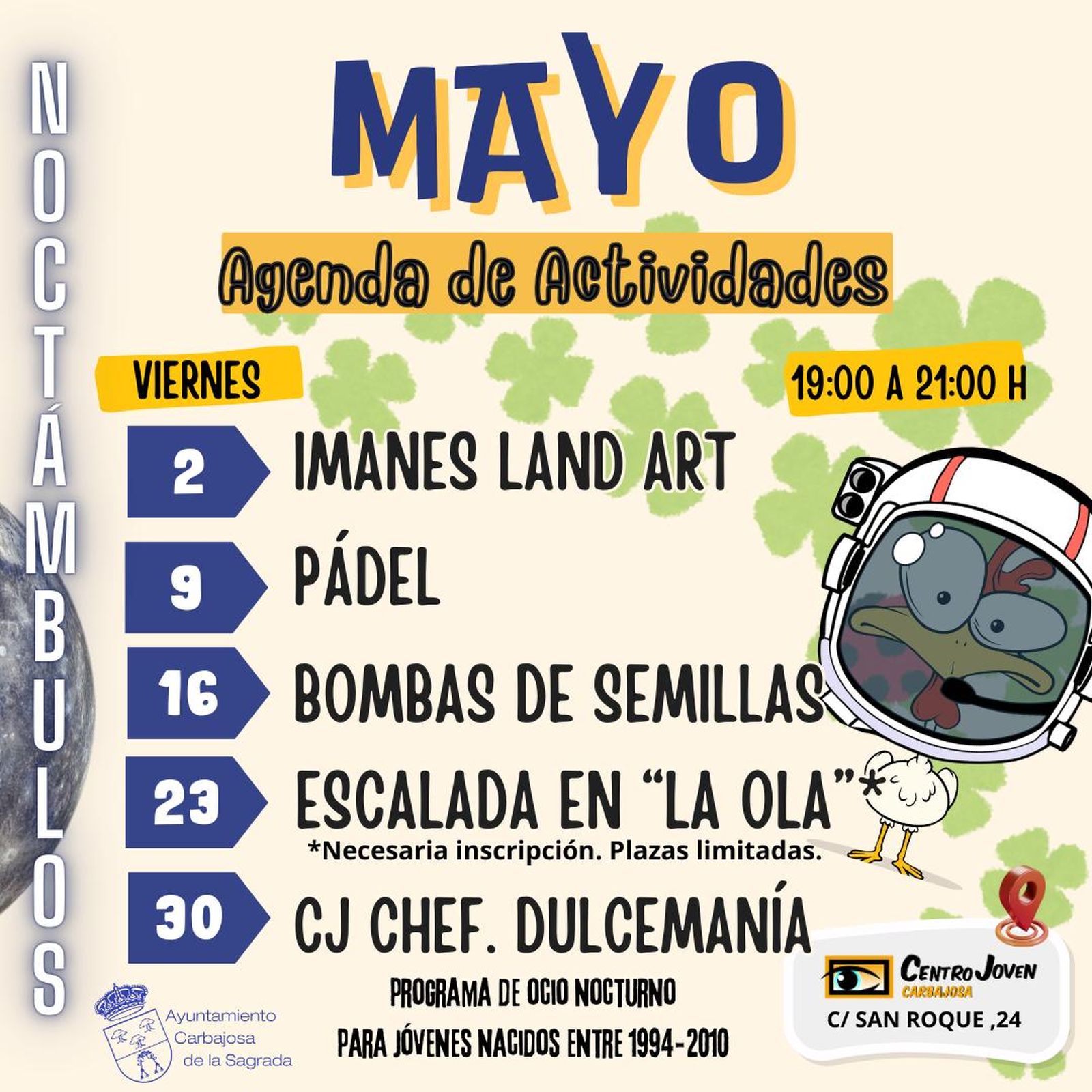 Cartel noctámbulos mayo