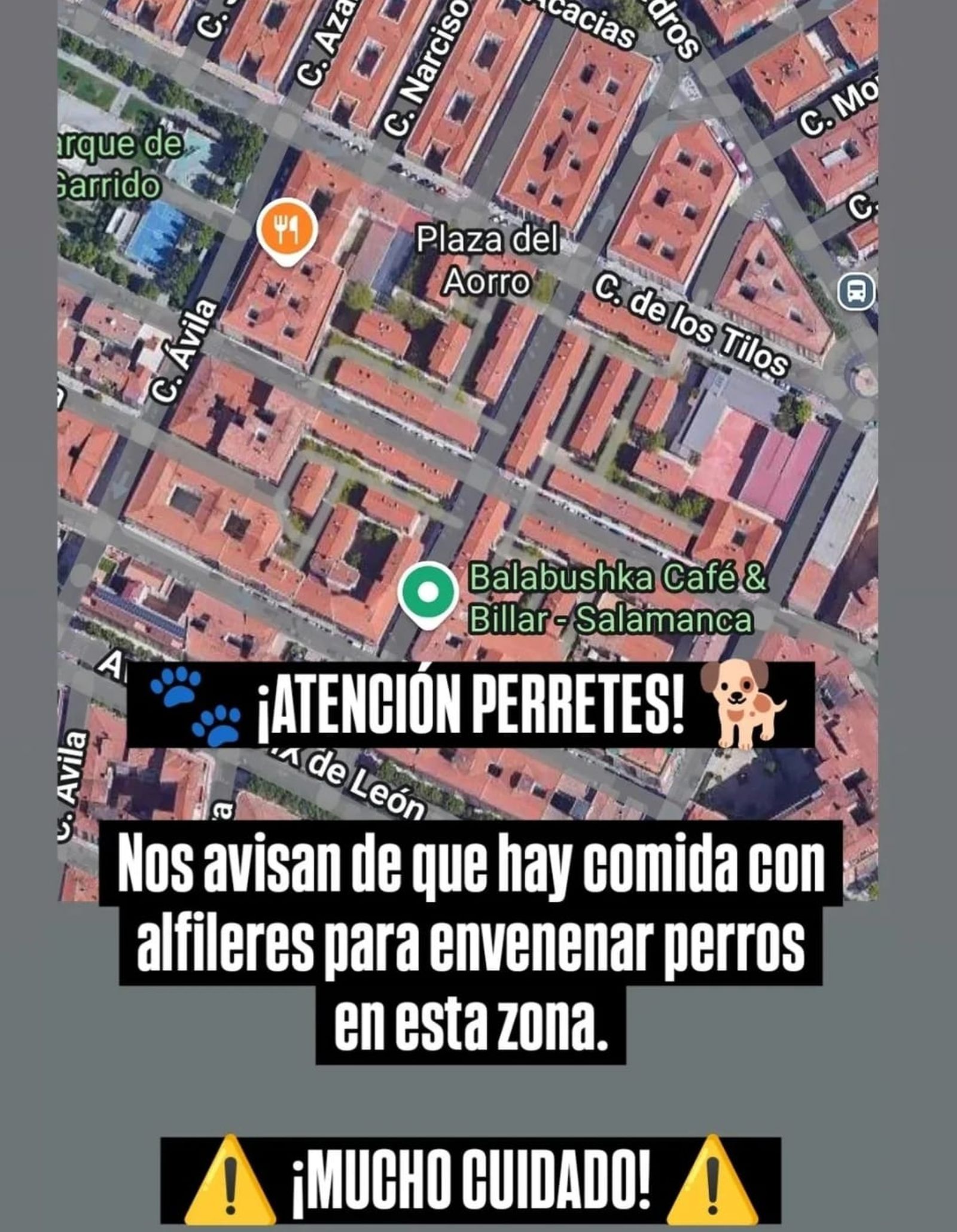 Mensaje de precaución de Garrido Contigo